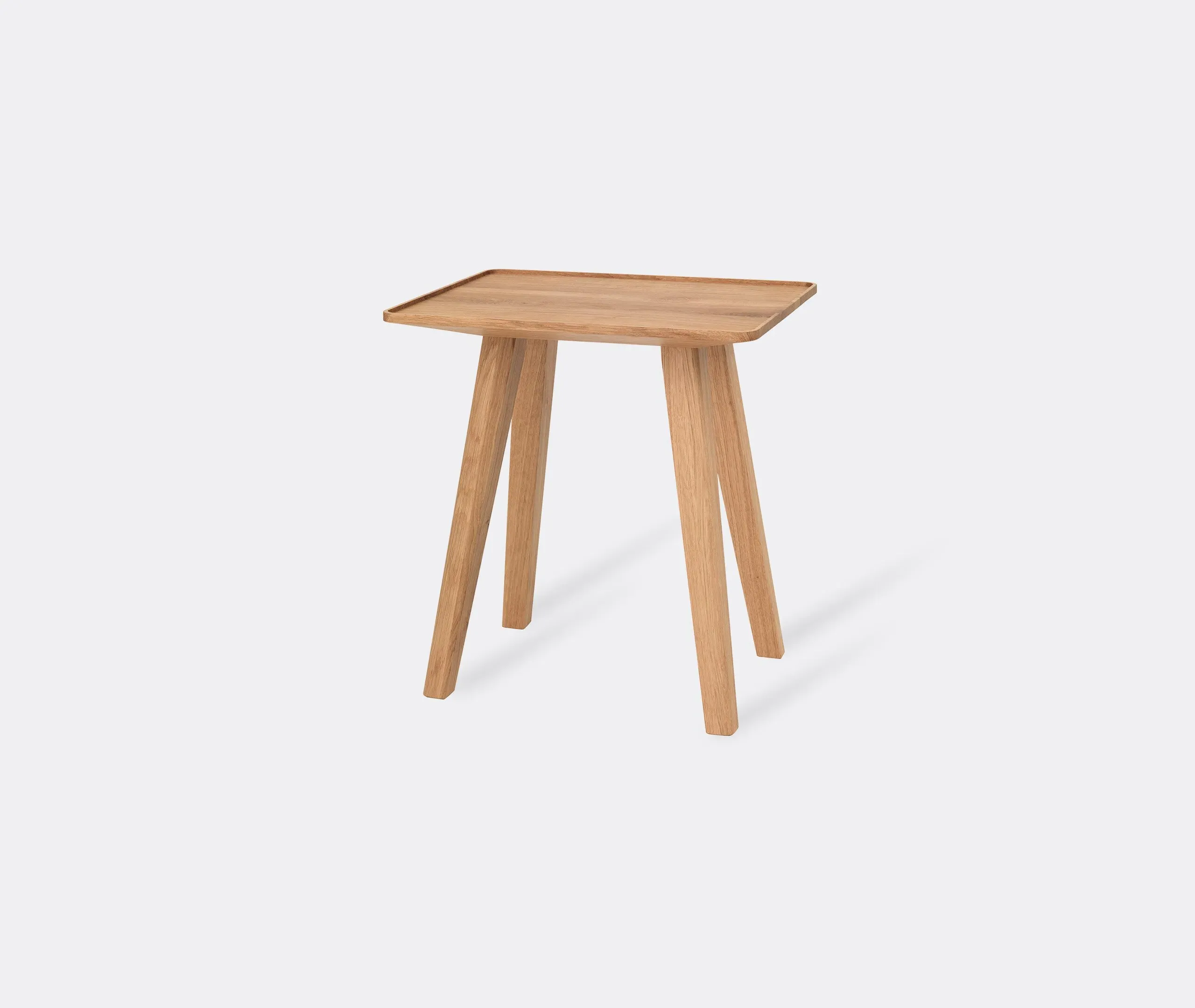 Square Stool with Angled Legs - Oak, Solid Wood image