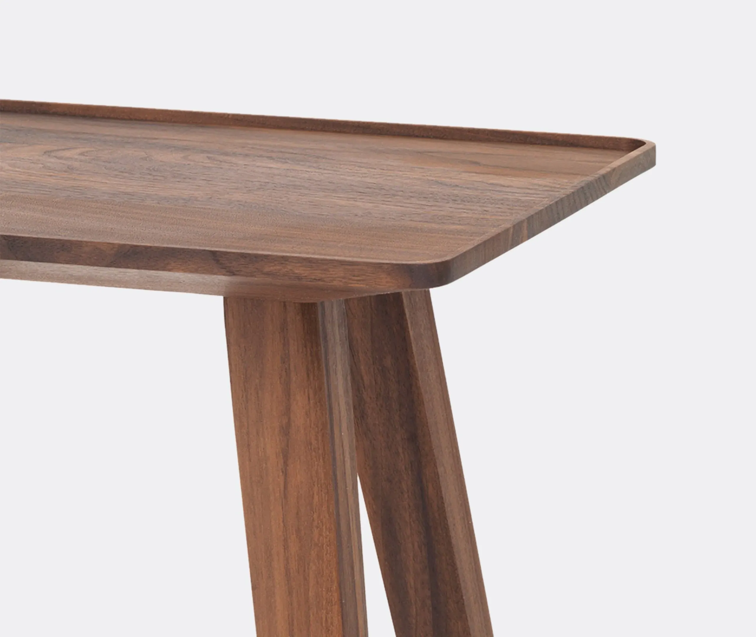 Square Stool with Angled Legs - Walnut, Solid Wood