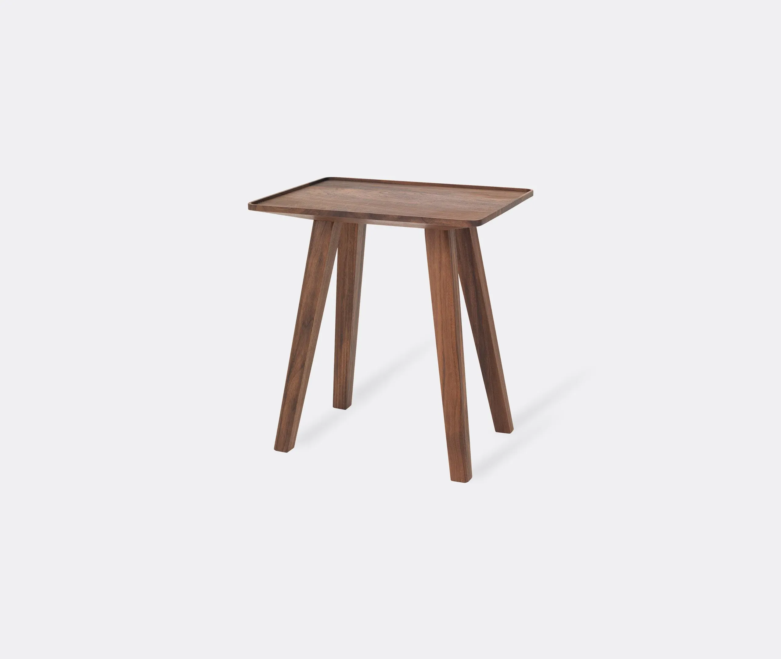 Square Stool with Angled Legs - Walnut, Solid Wood