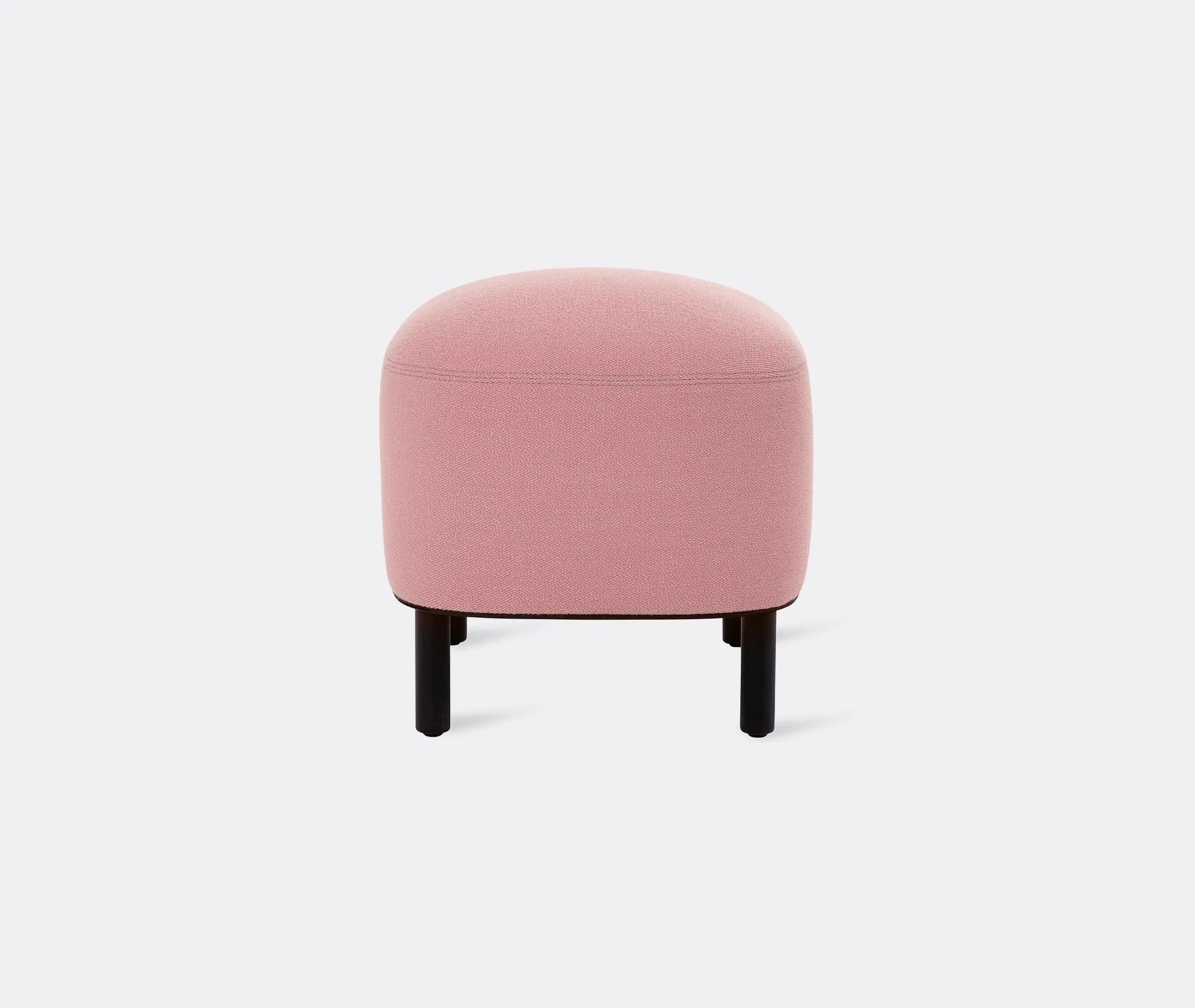 Upholstered Stool with Mobile Design - Rose, Fabric