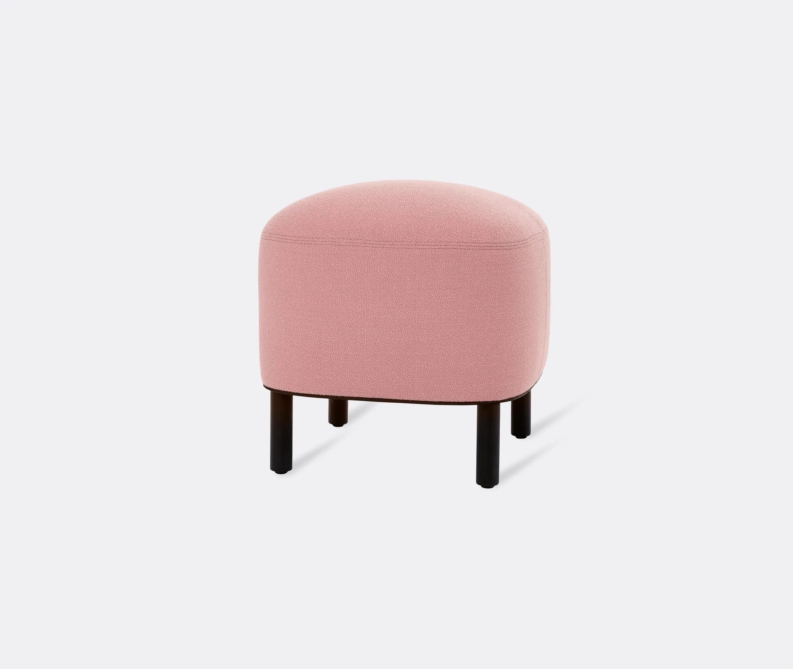 Upholstered Stool with Mobile Design - Rose, Fabric