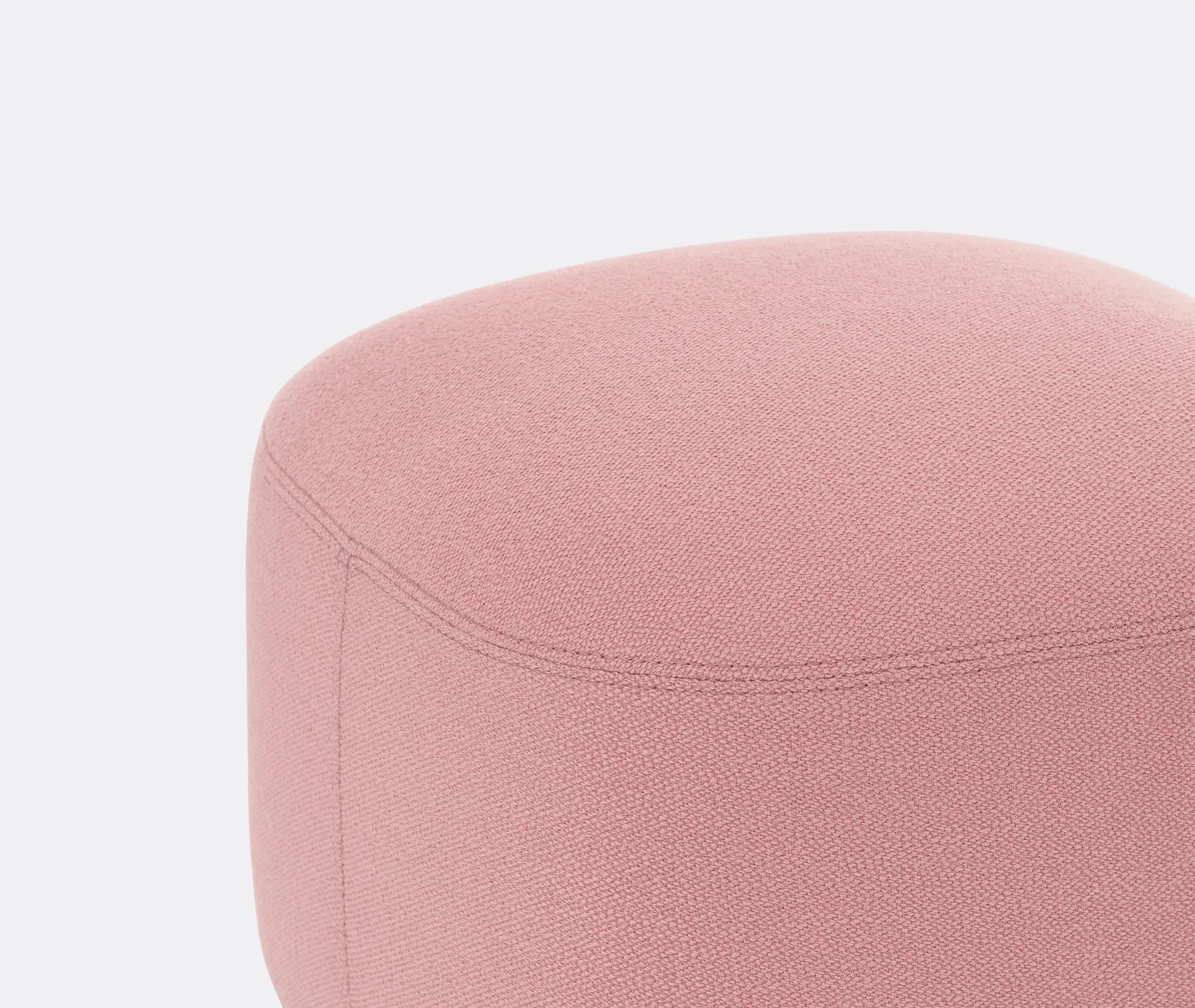 Upholstered Stool with Mobile Design - Rose, Fabric