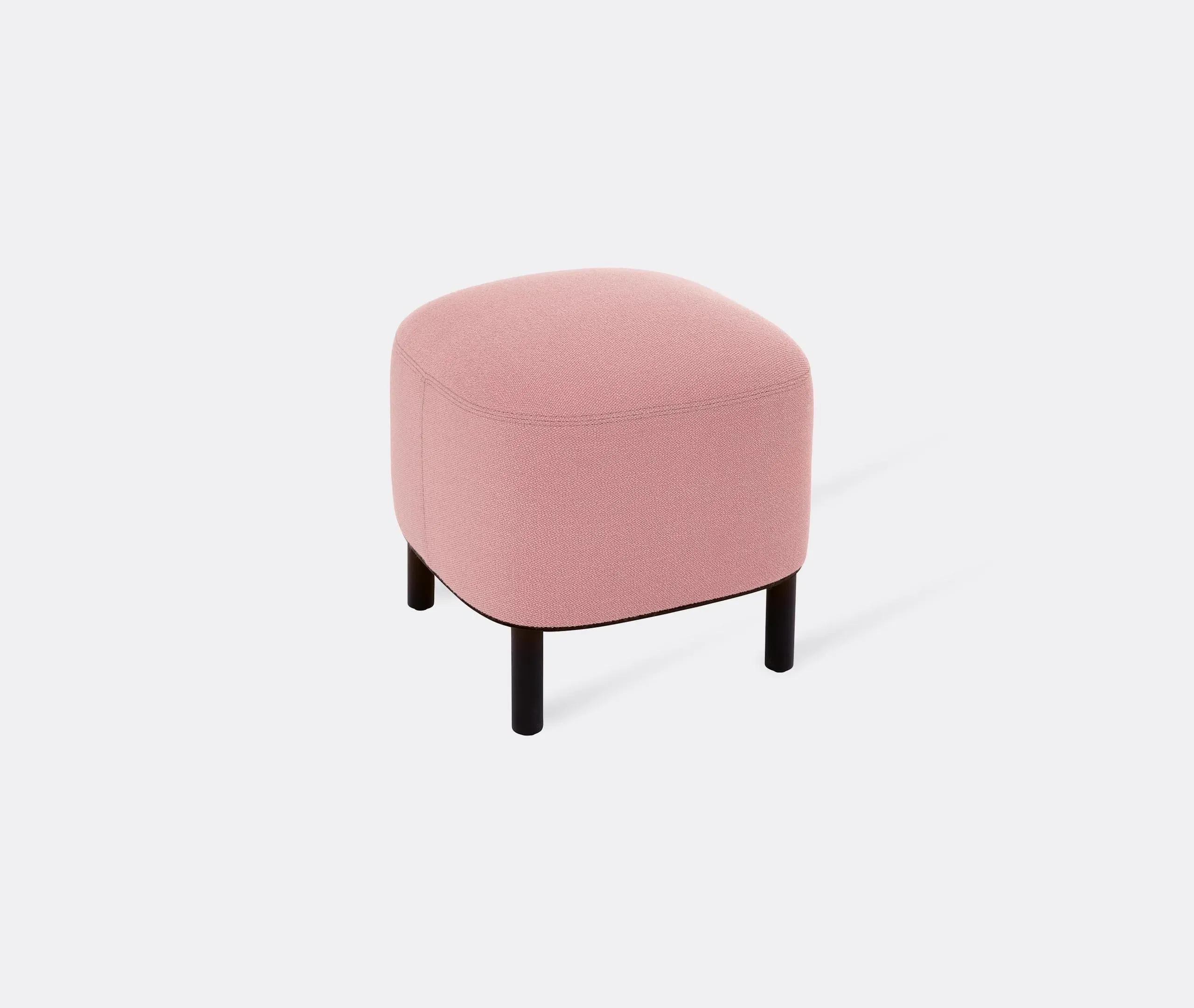 Upholstered Stool with Mobile Design - Rose, Fabric image