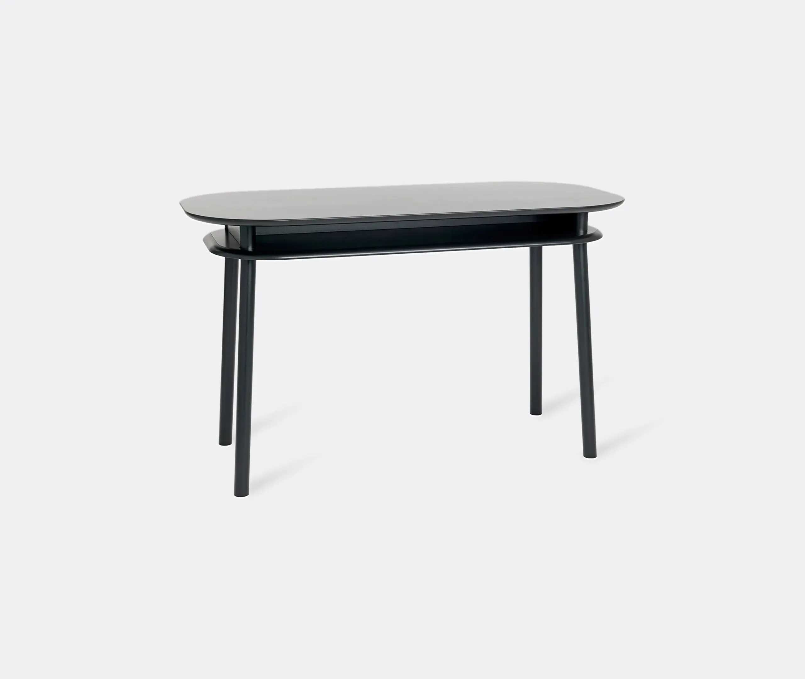 Writing Desk with Storage - Black, Solid Wood image