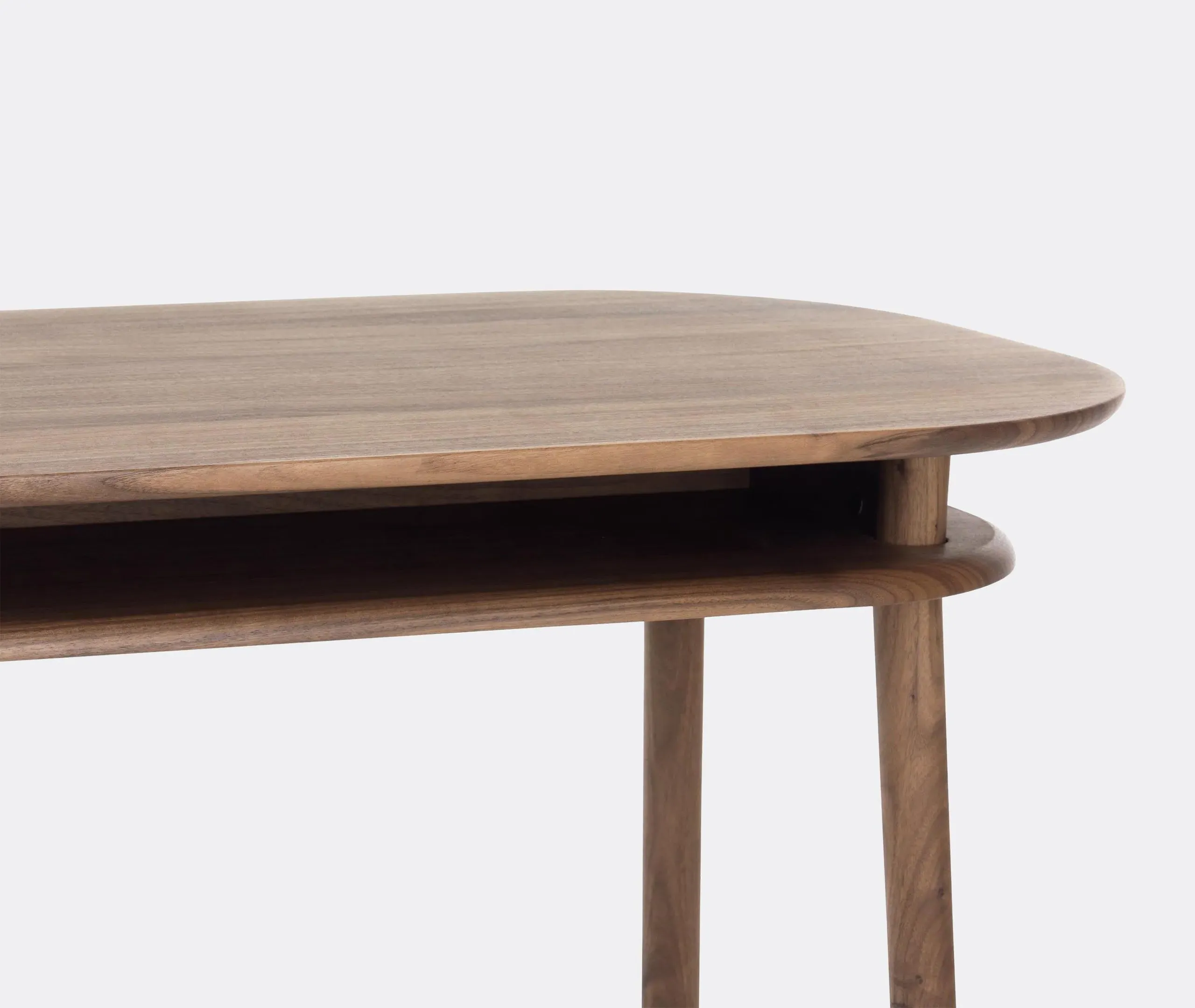 Writing Desk with Storage - Walnut, Solid Wood