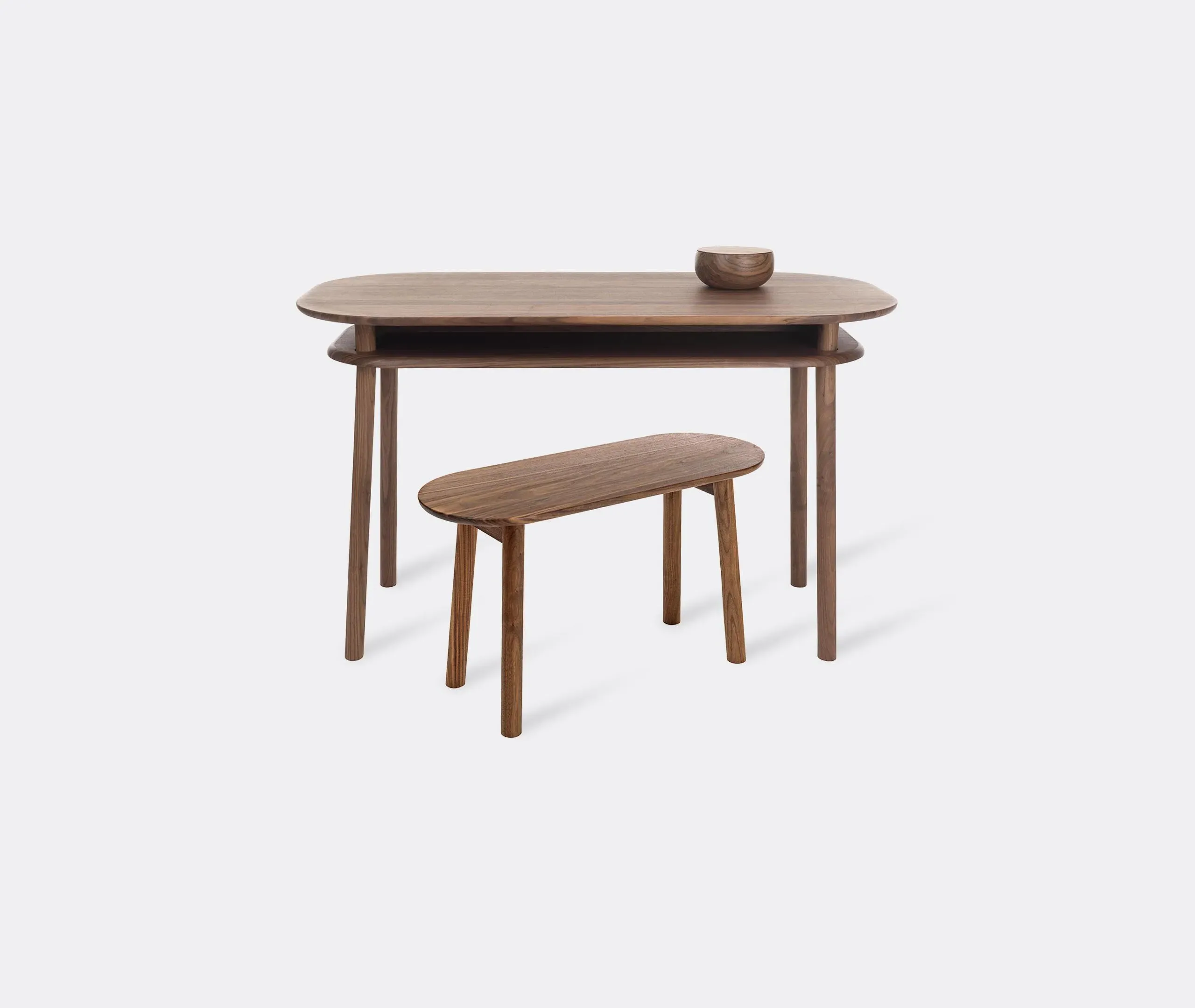 Writing Desk with Storage - Walnut, Solid Wood