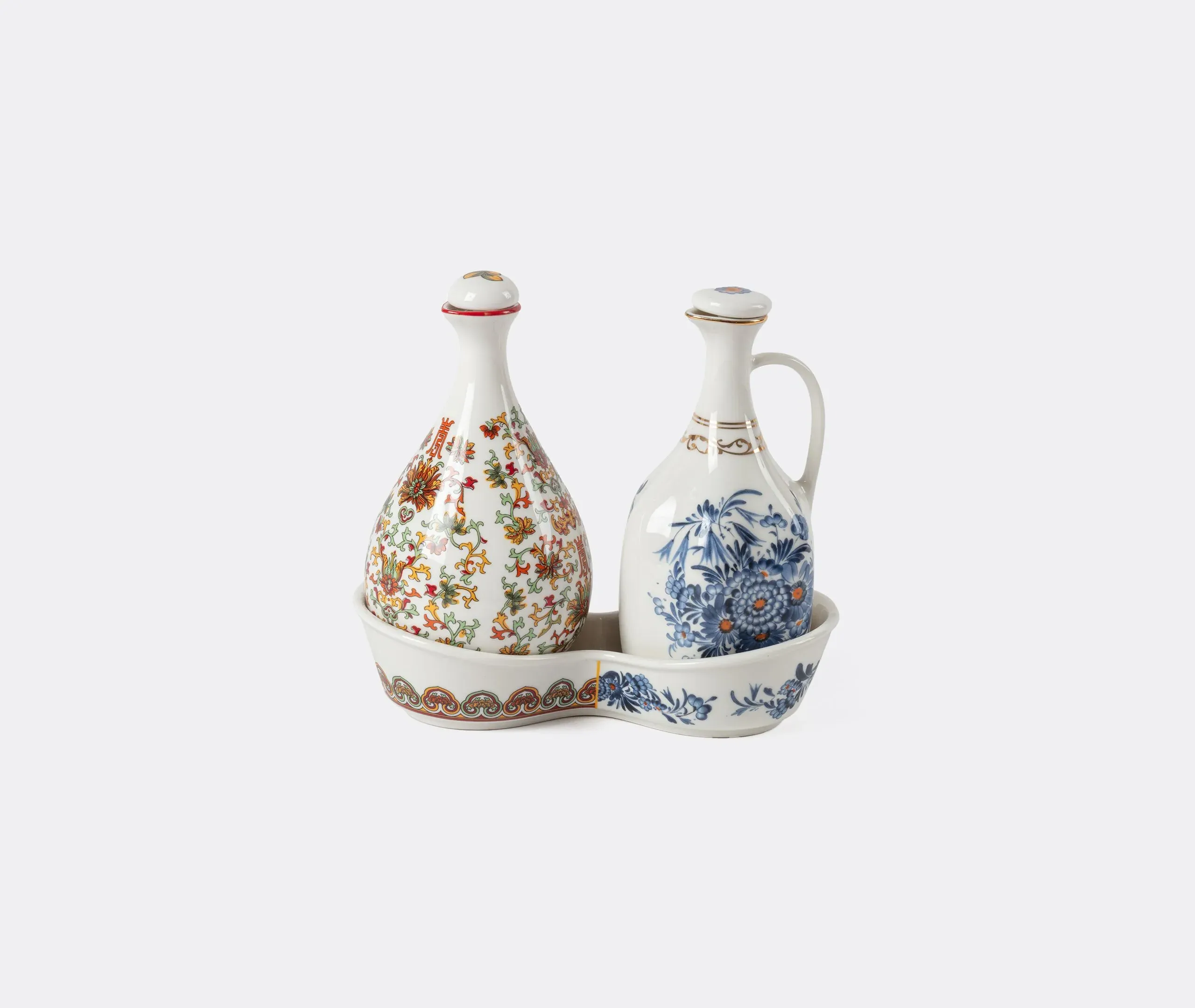 2-Piece Seasoning Set with Holder - Multicolor