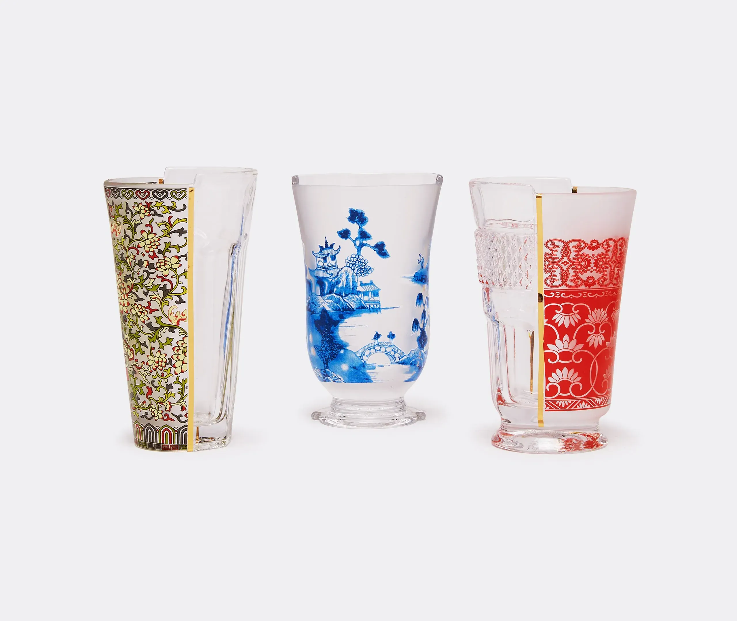 3-Piece Glass Set - Multicolor, Bone China