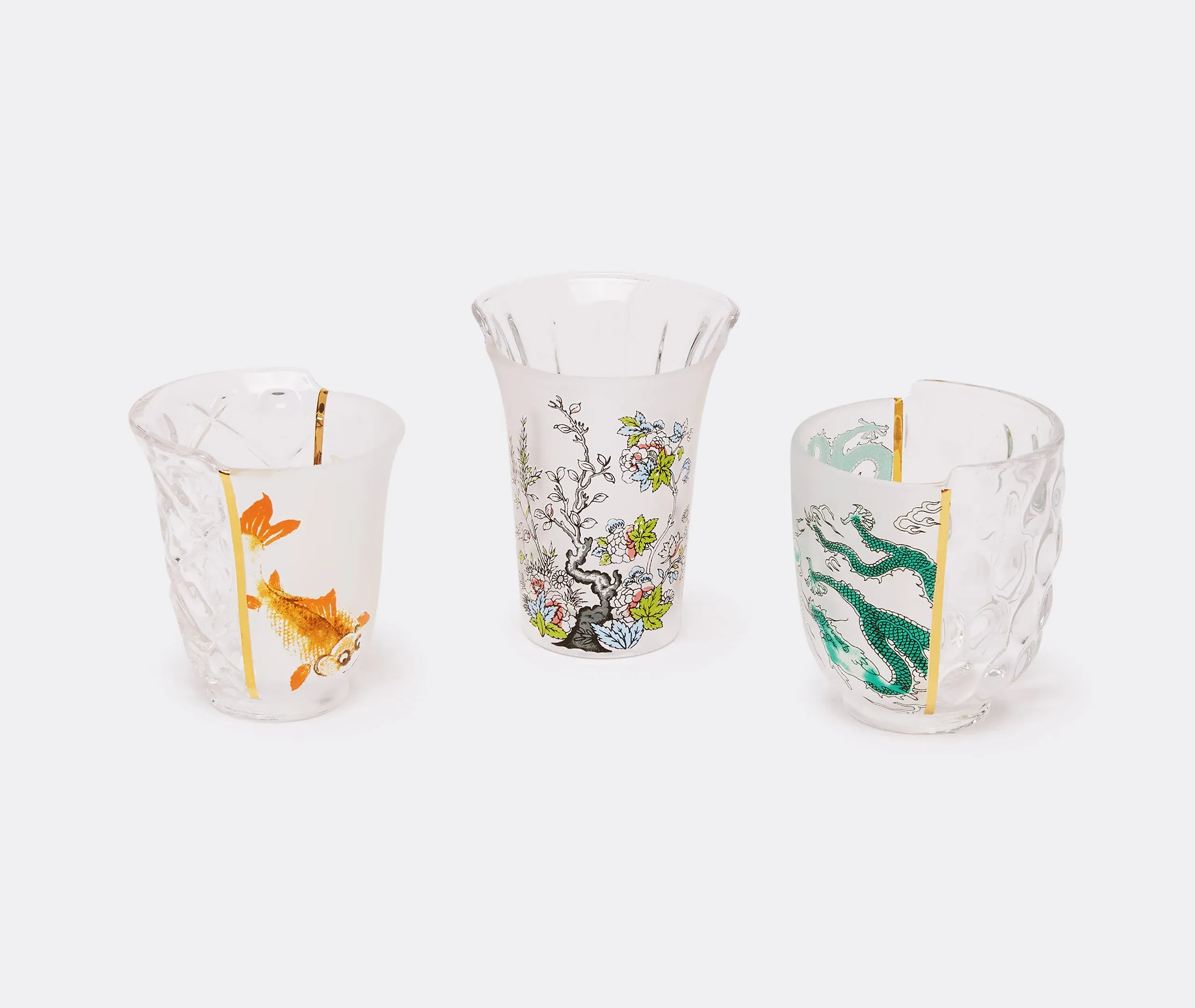 3-Piece Glass Set - Multicolor, Porcelain