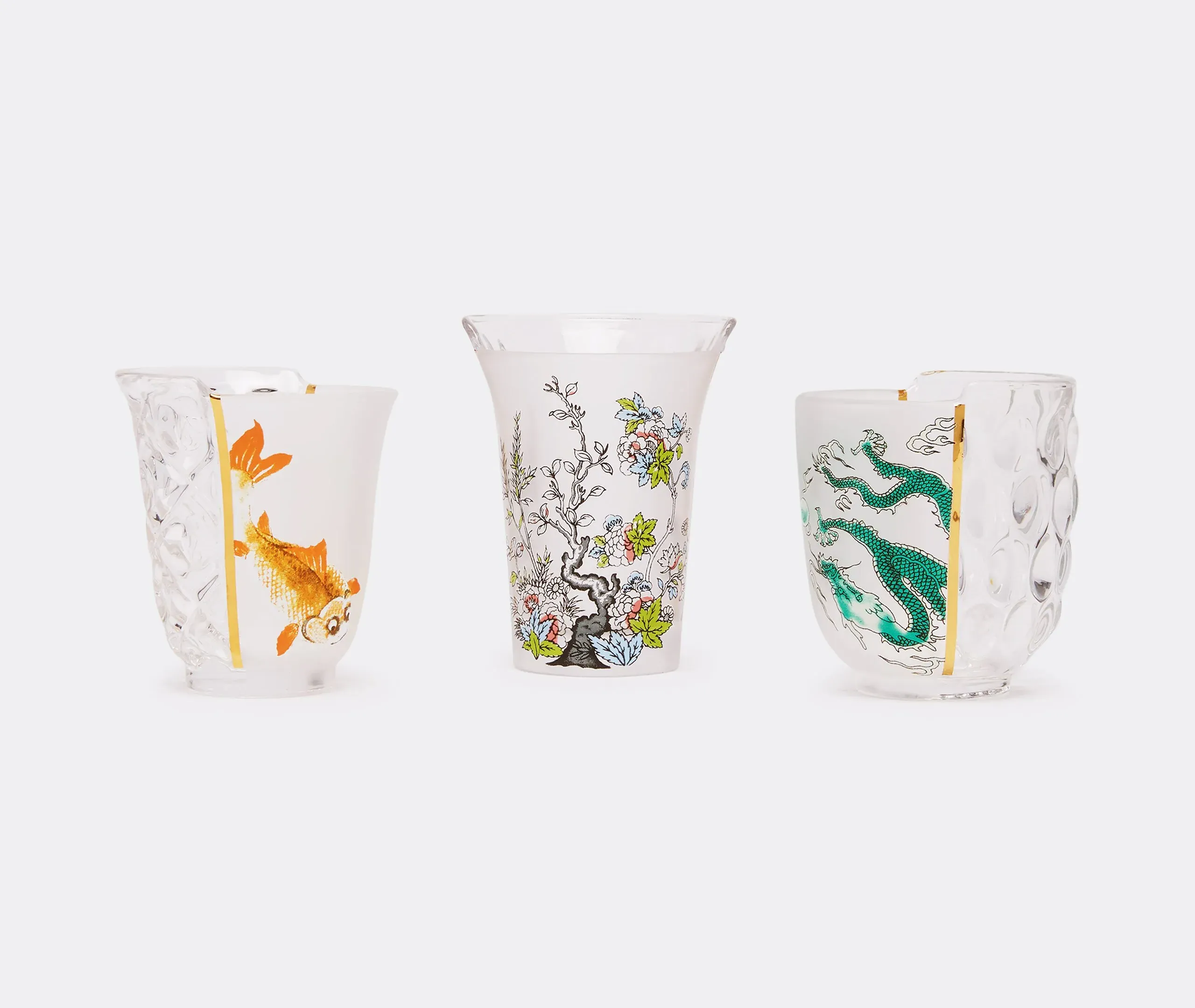 3-Piece Glass Set - Multicolor, Porcelain