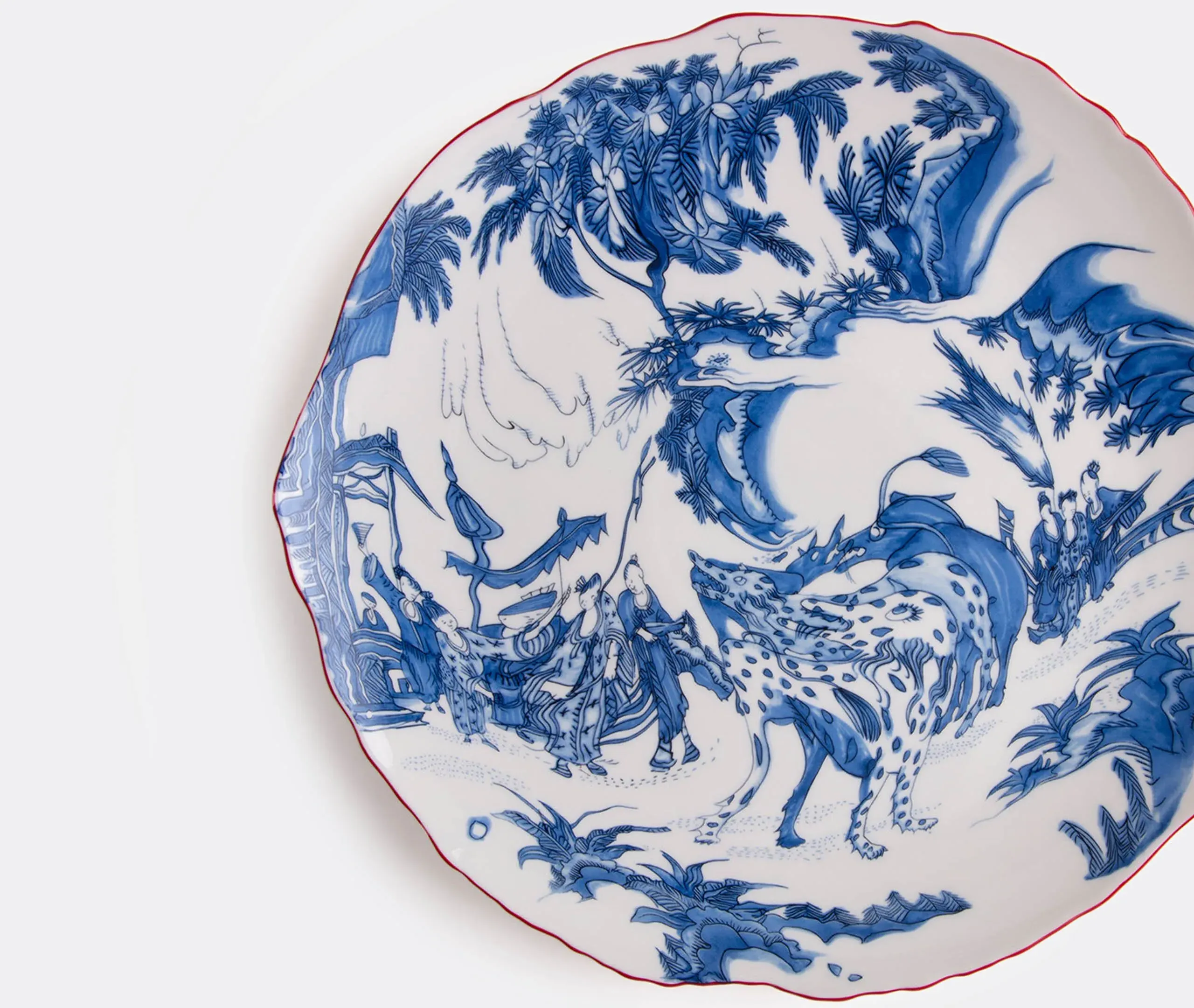 Classic On Acid Blu Chinoiserie Dinner Plate - Blue, Porcelain