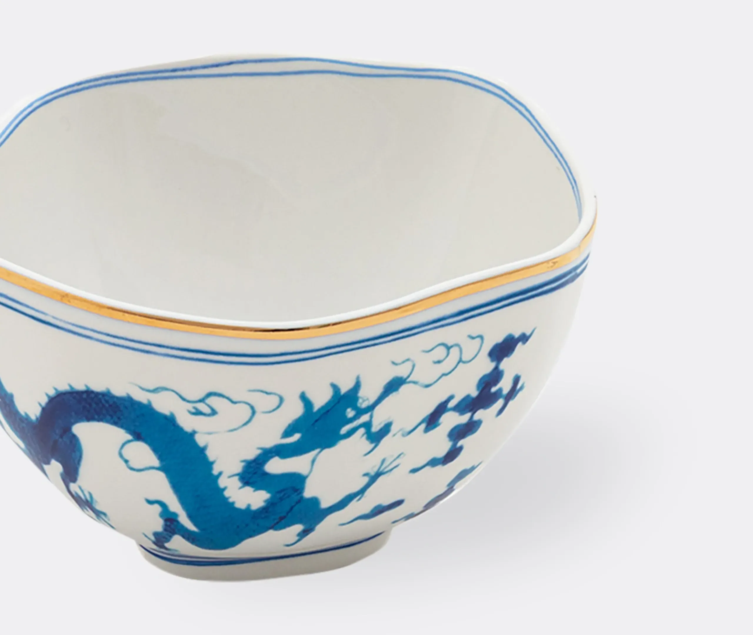 Classic On Acid Dragon Bird Bowl - Blue, Porcelain