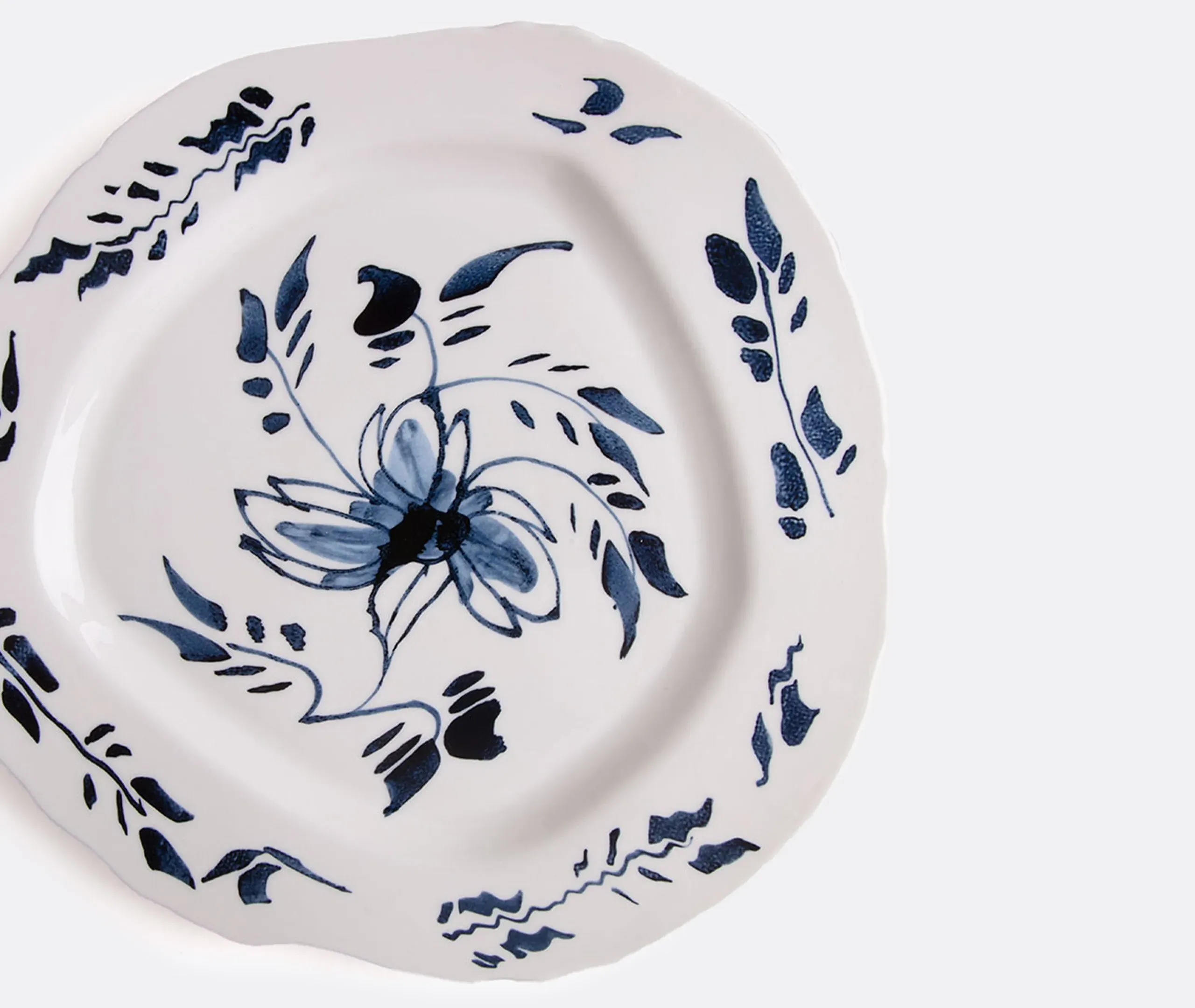Classic On Acid English Delft Dinner Plate - Blue, Porcelain