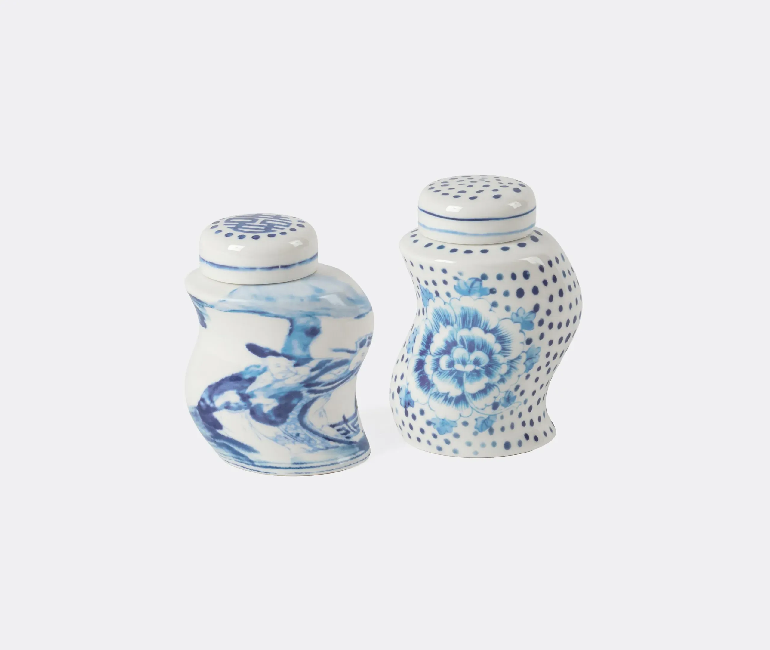 Classics On Acid Dots & Ginger Spice Shaker Set - White, Blue, Porcelain product