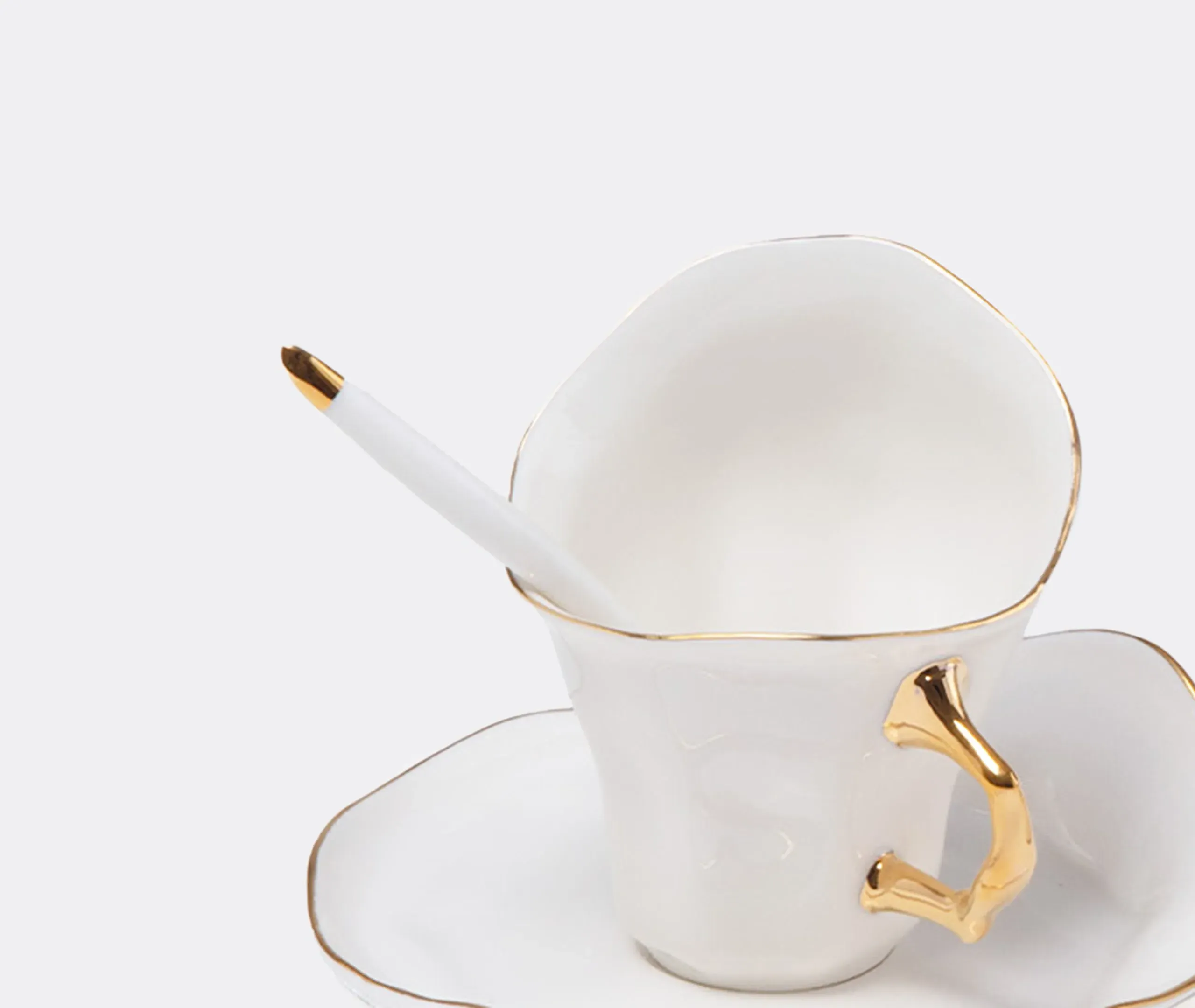 Coffee Cup & Saucer Set - White, Porcelain