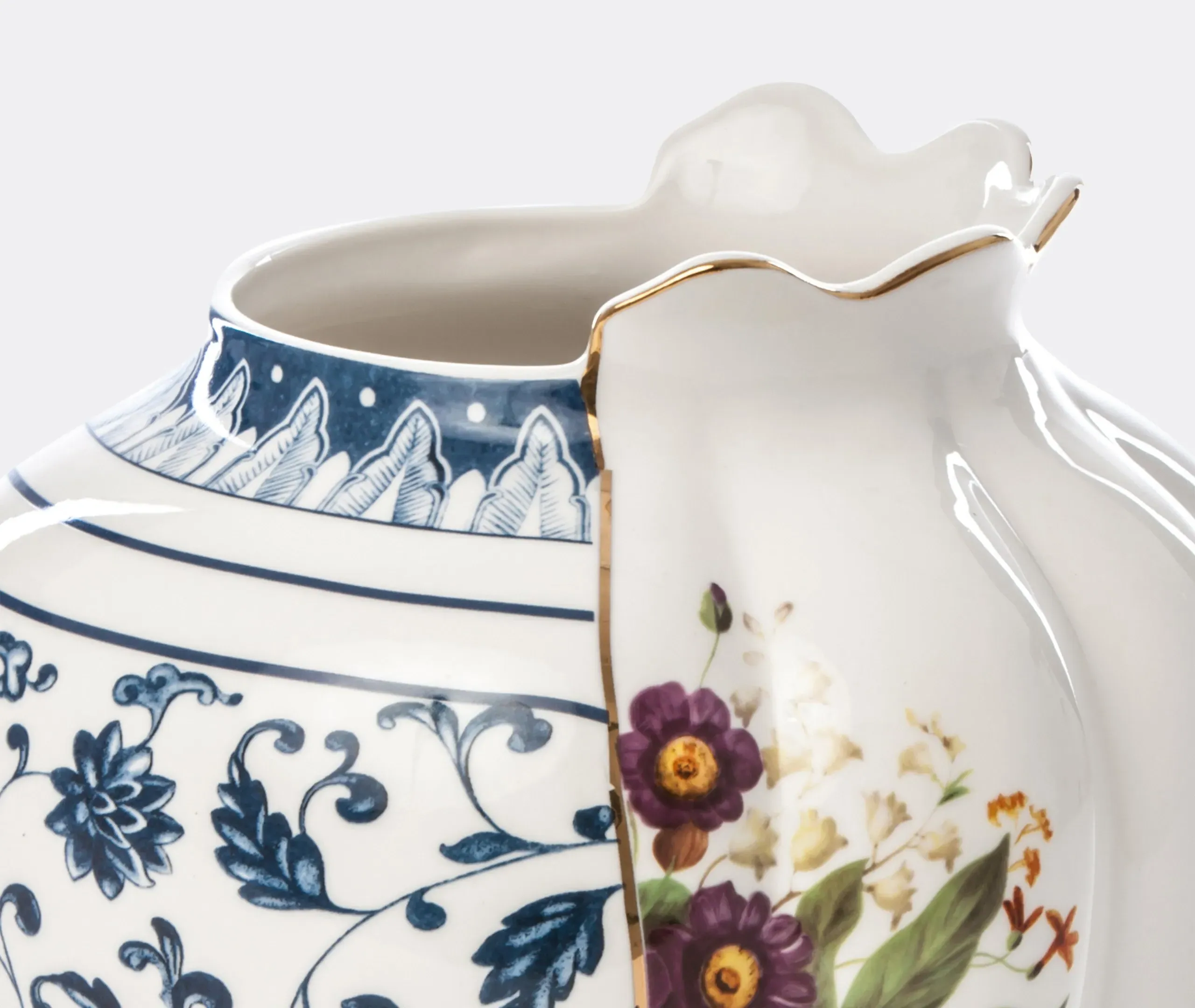 Decorative Vase with Dual Patterns - Multicolor