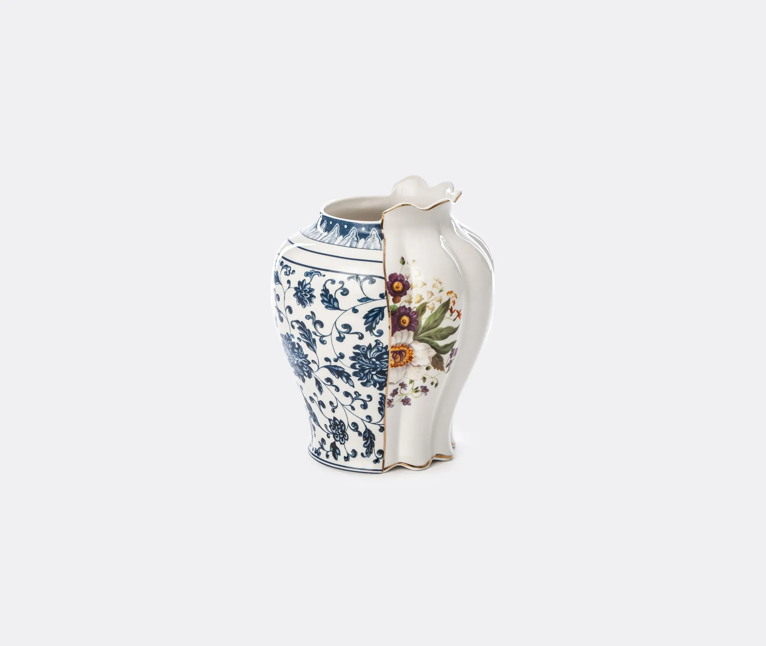 Decorative Vase with Dual Patterns - Multicolor