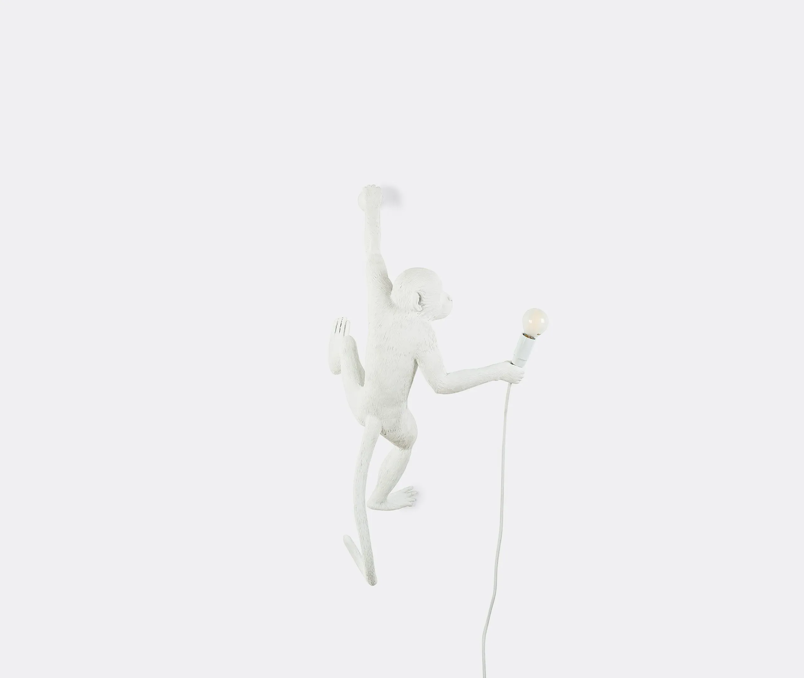 Hanging Monkey Lamp with LED - White, Resin
