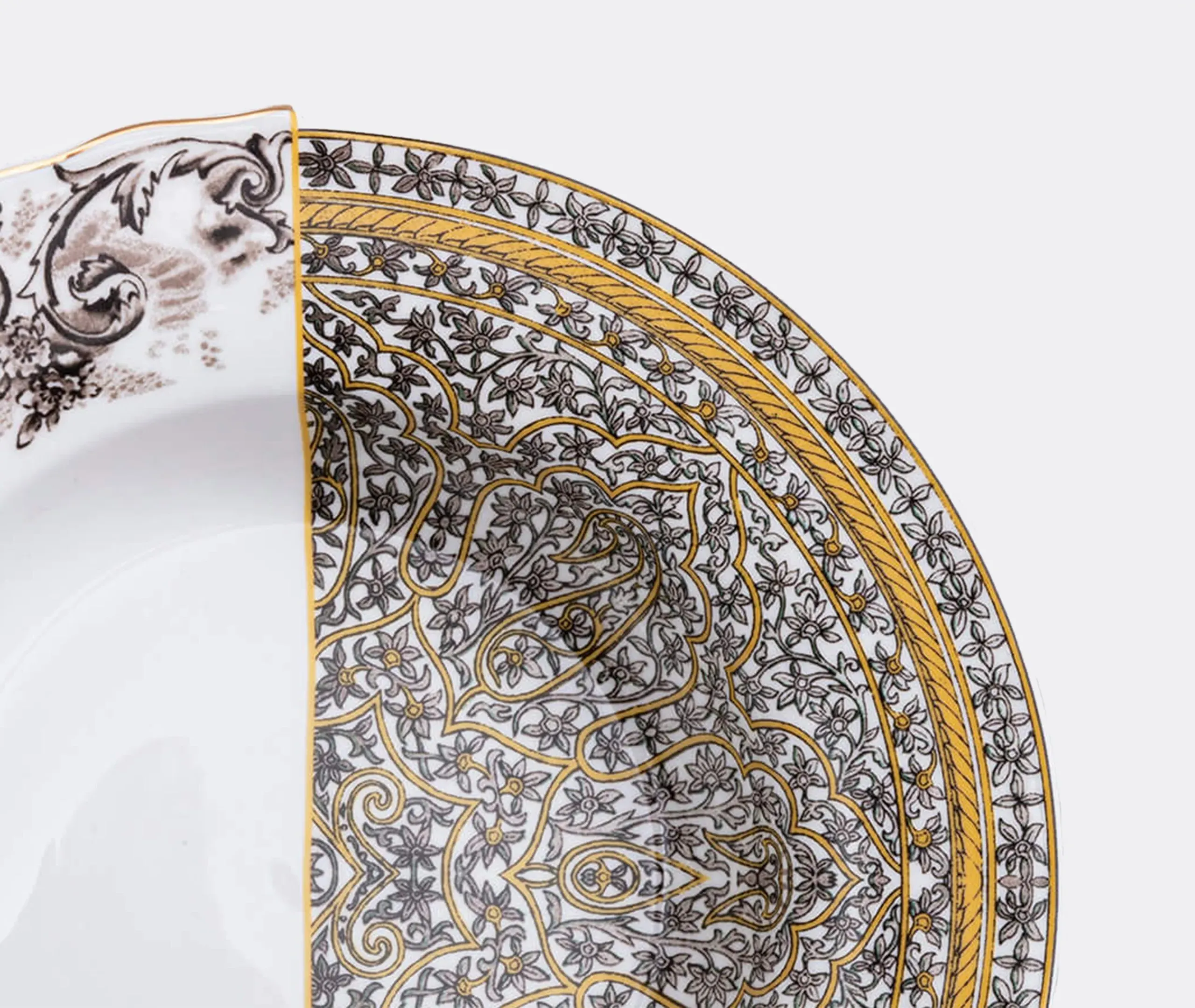 Hybrid Bowl Plate - Multicolor, Bone China