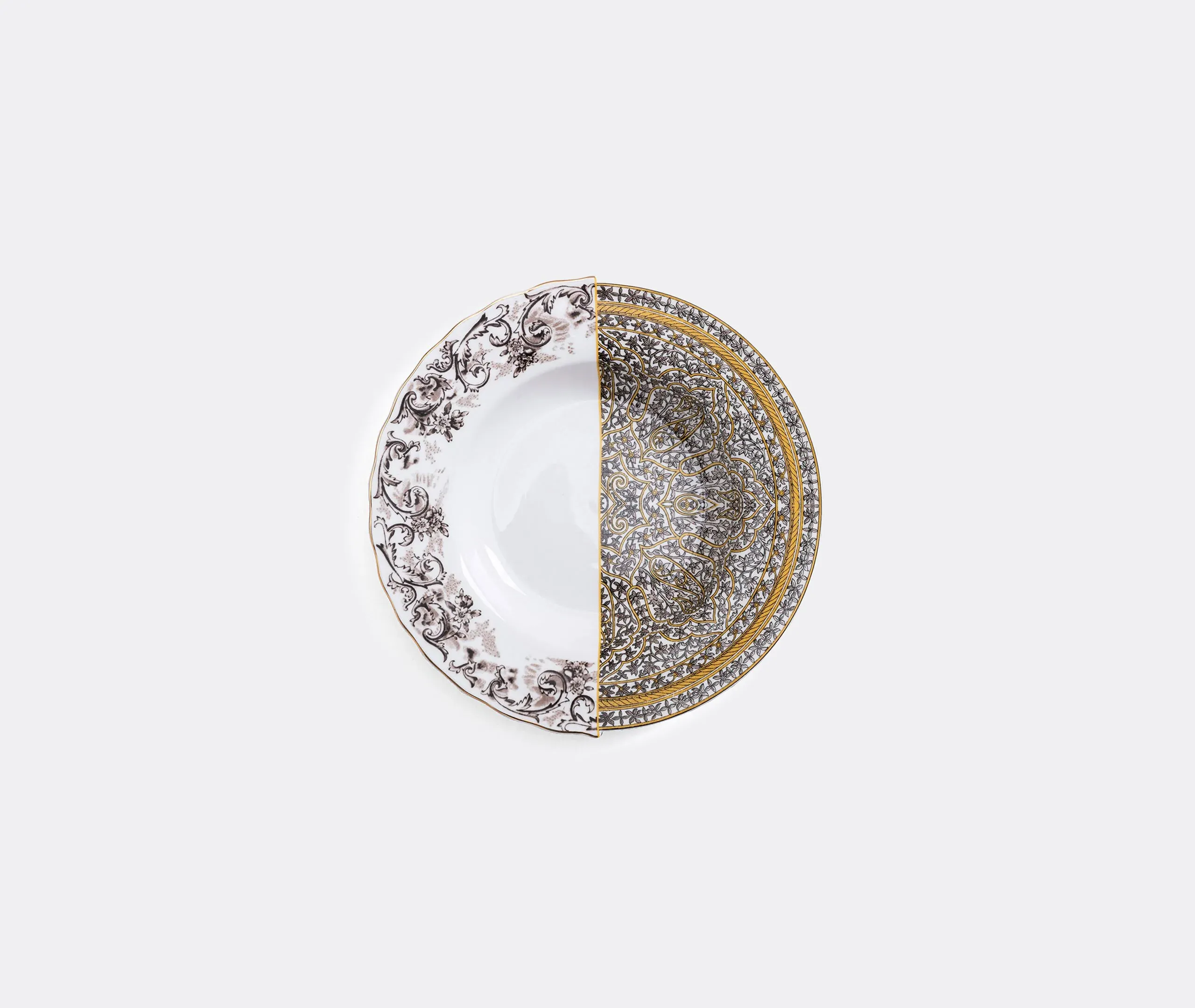 Hybrid Bowl Plate - Multicolor, Bone China