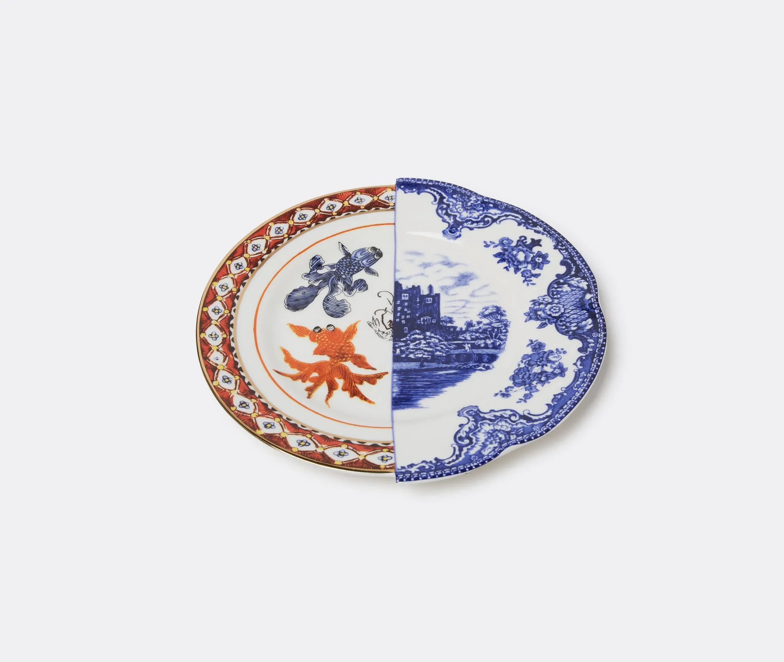 Hybrid Isaura Dinner Plate - White/Blue/Red, Bone China