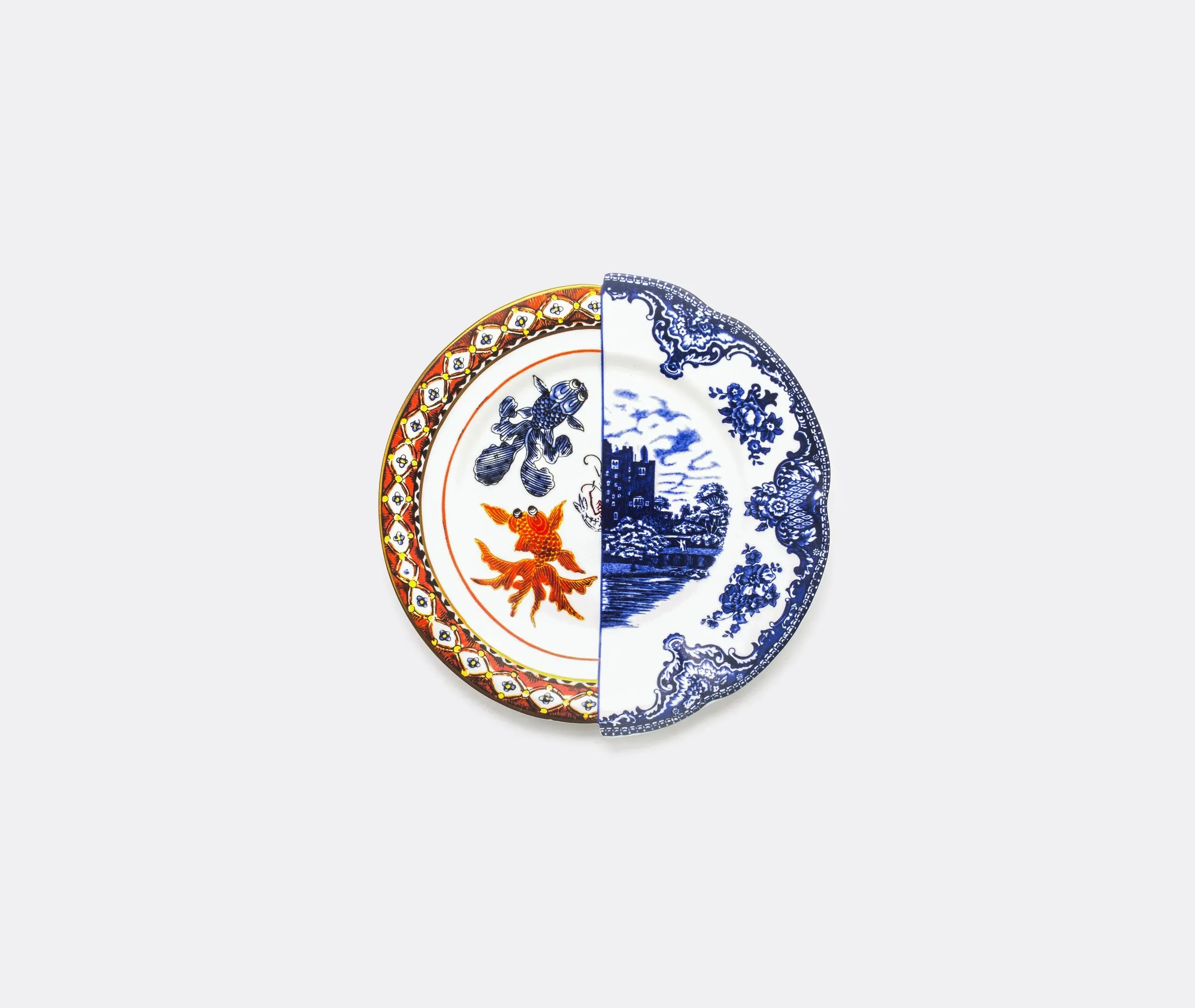 Hybrid Isaura Dinner Plate - White/Blue/Red, Bone China image