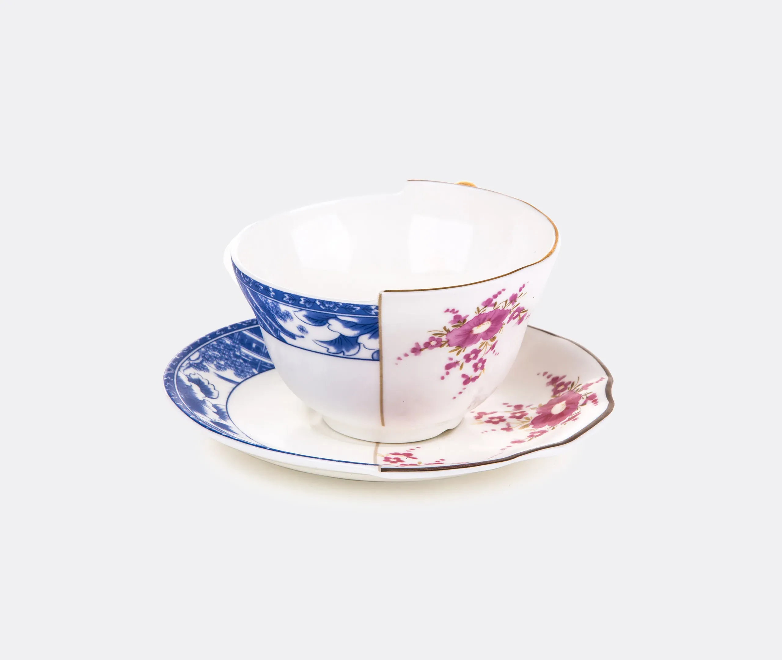 Hybrid Zenobia Teacup with Saucer - Multicolor, Bone China
