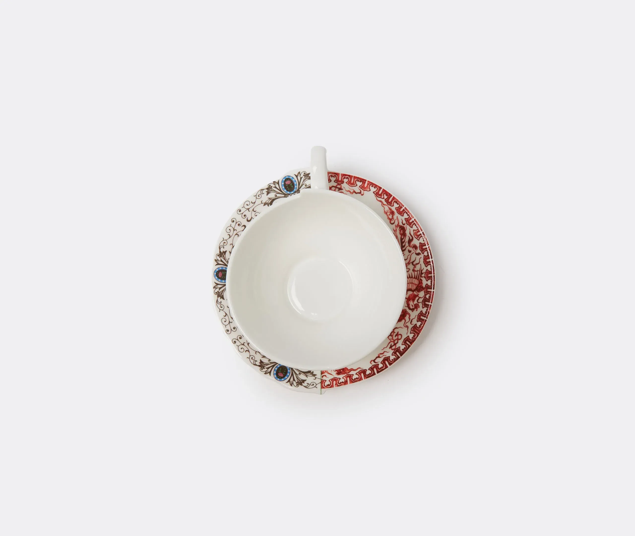 Hybrid Zora Teacup with Saucer - Multicolor, Bone China