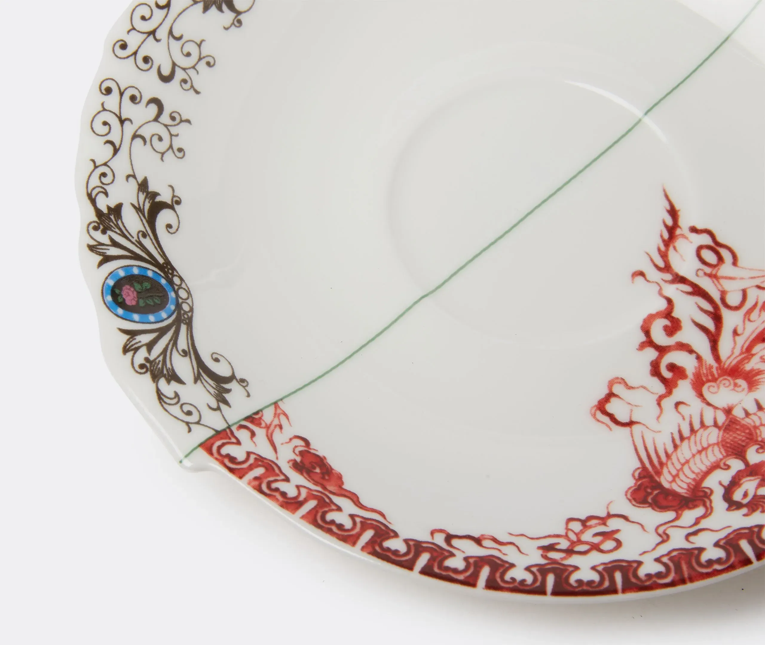 Hybrid Zora Teacup with Saucer - Multicolor, Bone China