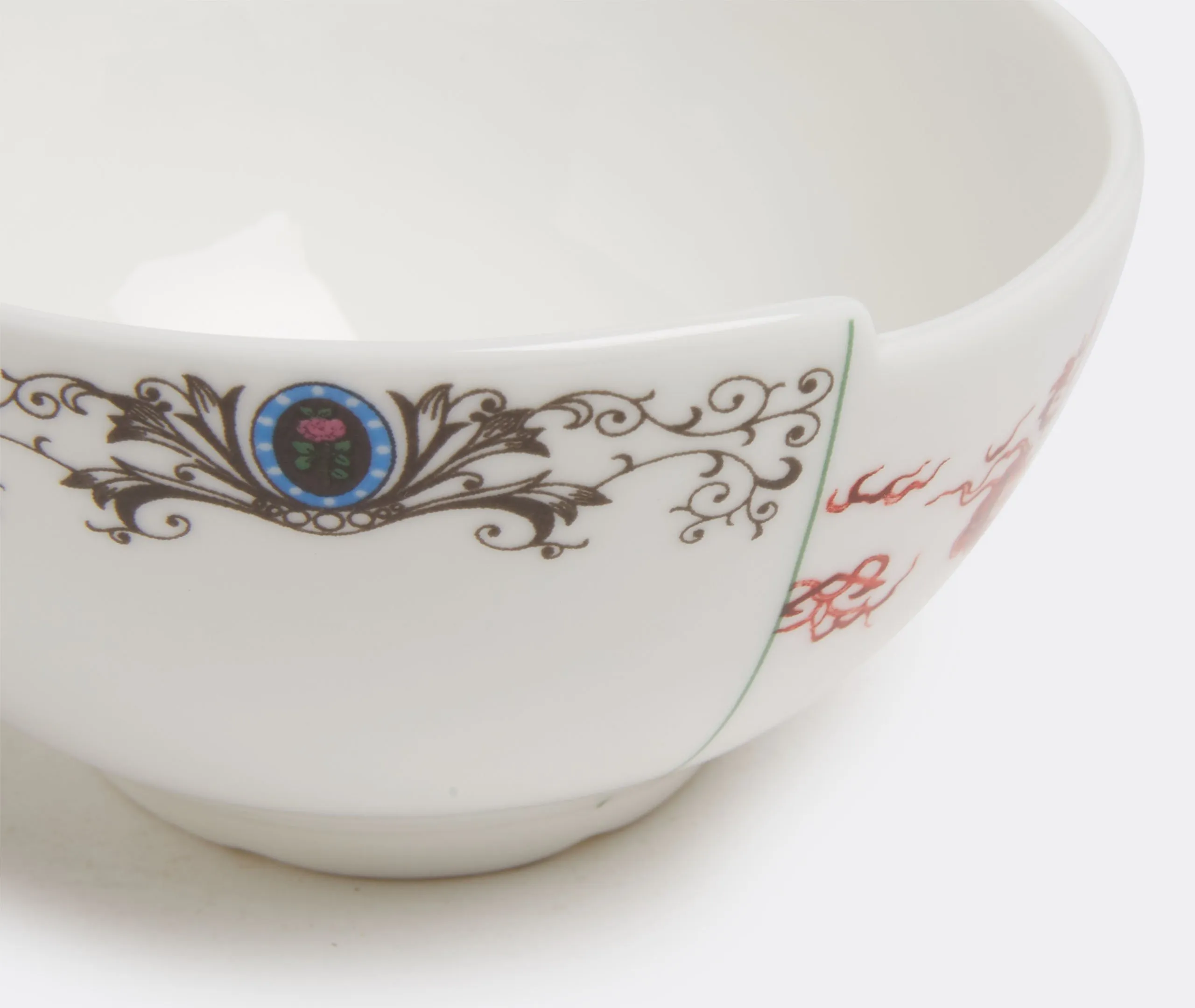 Hybrid Zora Teacup with Saucer - Multicolor, Bone China