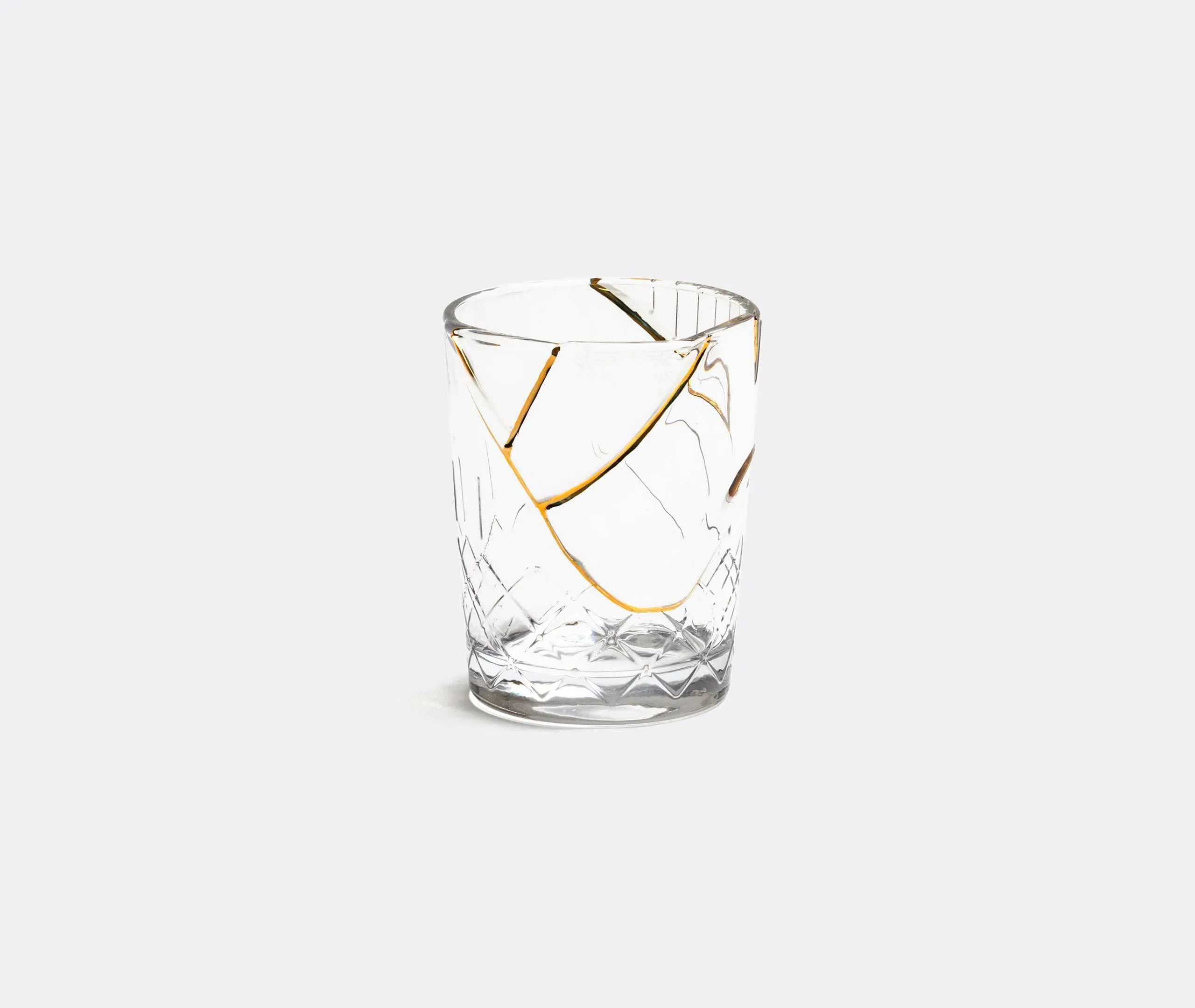 Kintsugi Glass with Gold Accents - Clear, Glass image