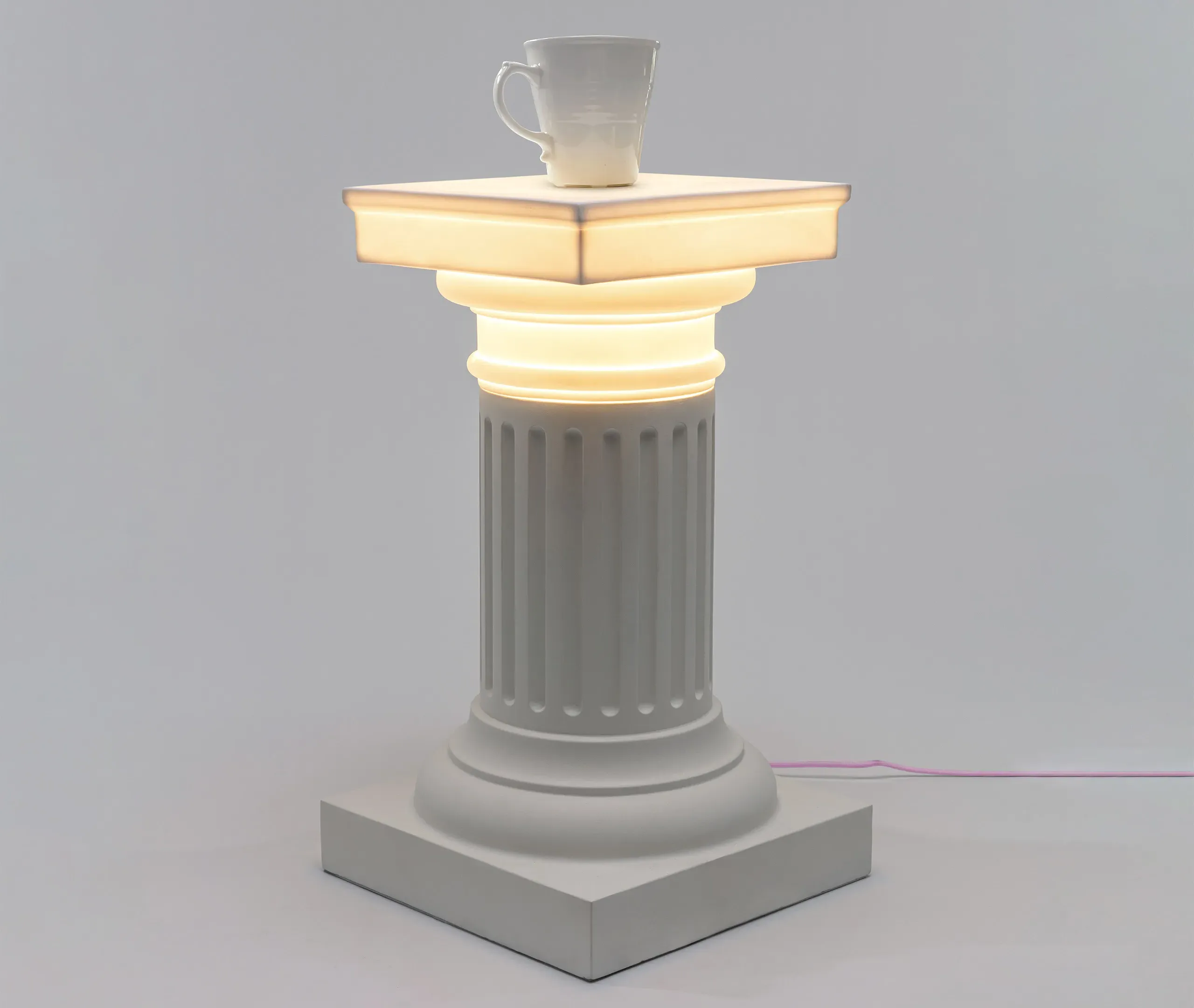 Las Vegas Table Lamp EU Plug - White, Pink Wire