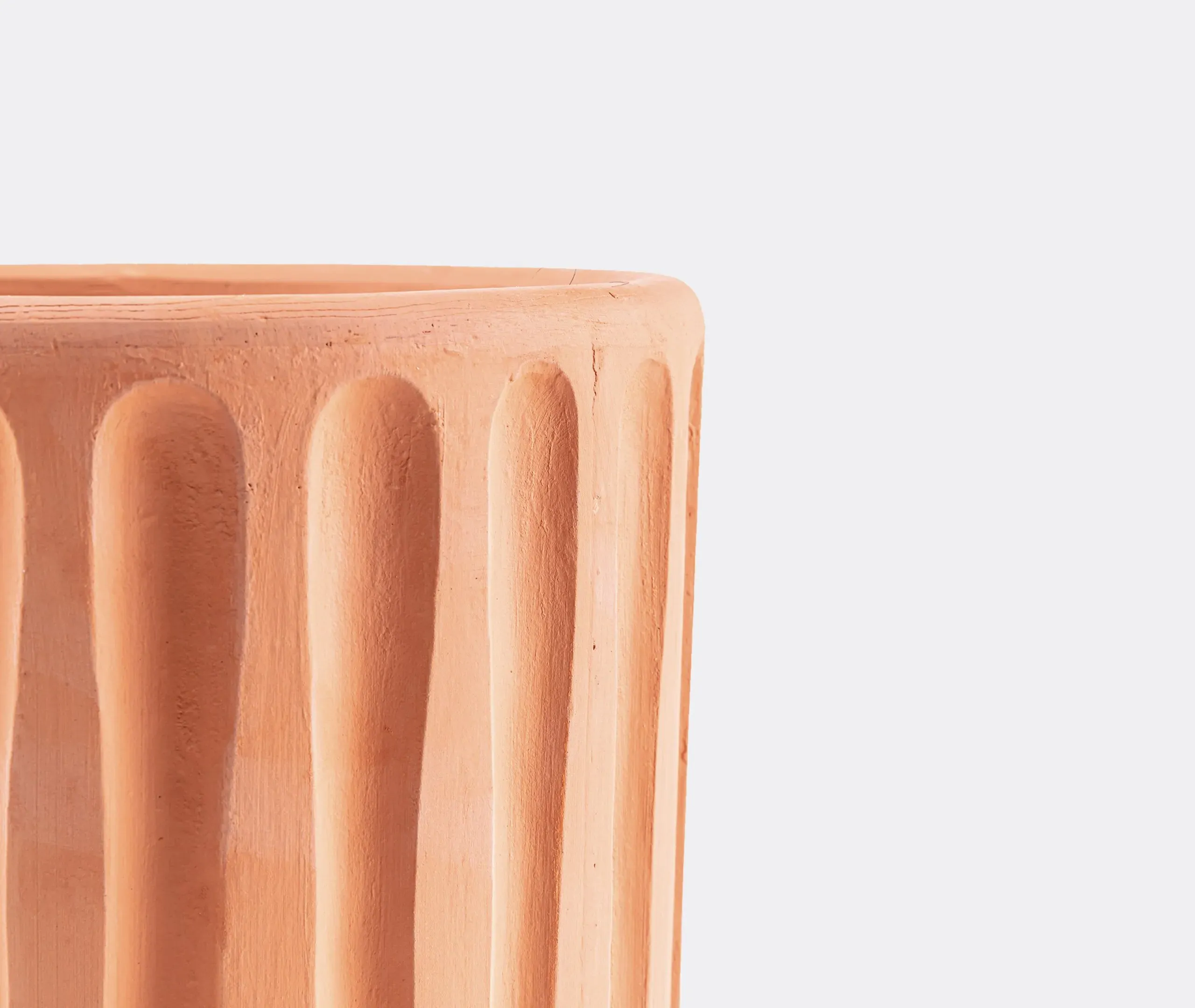 Linear Vase with Saucer - Terracotta