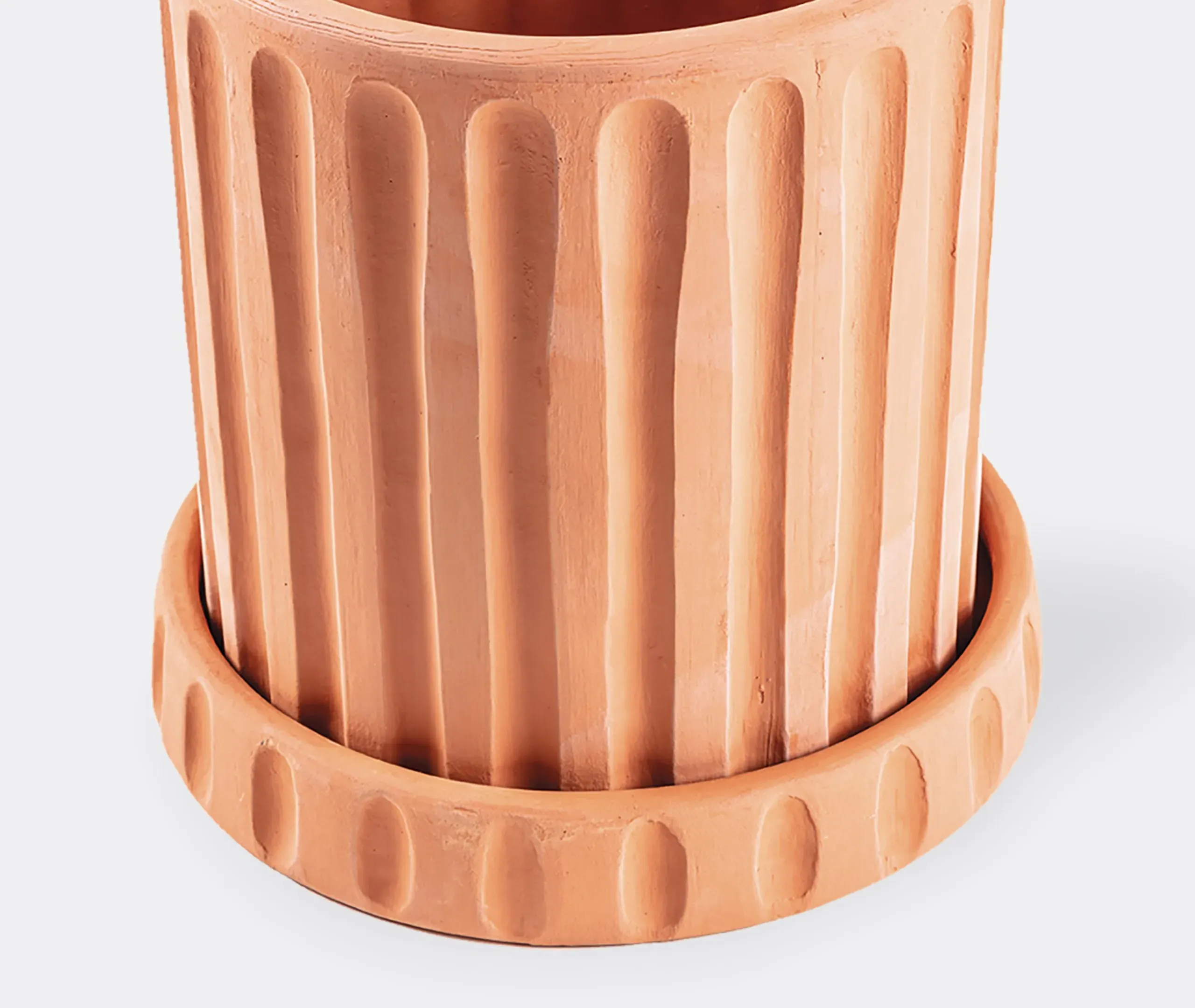 Linear Vase with Saucer - Terracotta