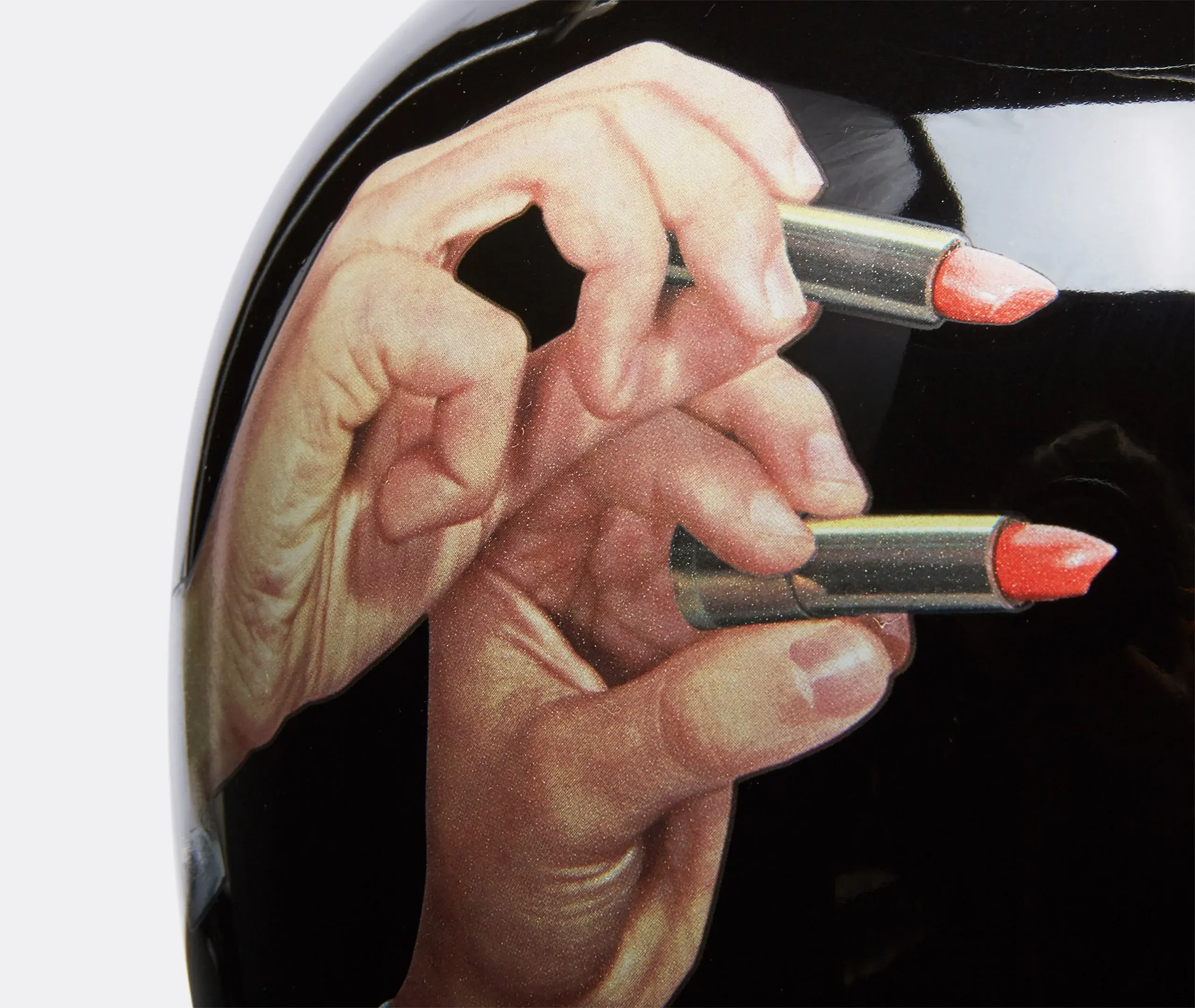 Lipsticks Black Vase - Black, Porcelain