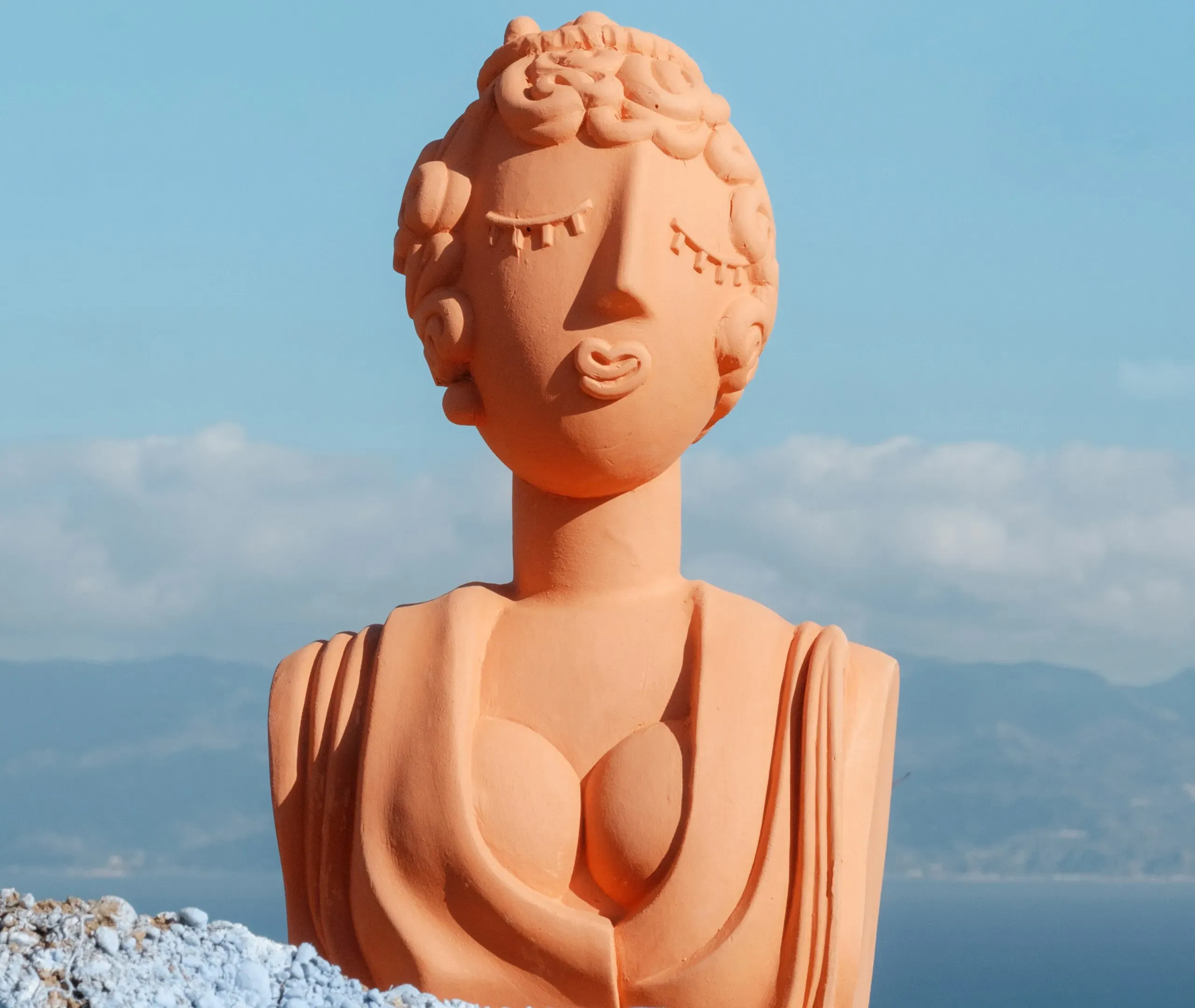 Magna Graecia Poppea Terracotta Bust - Terracotta