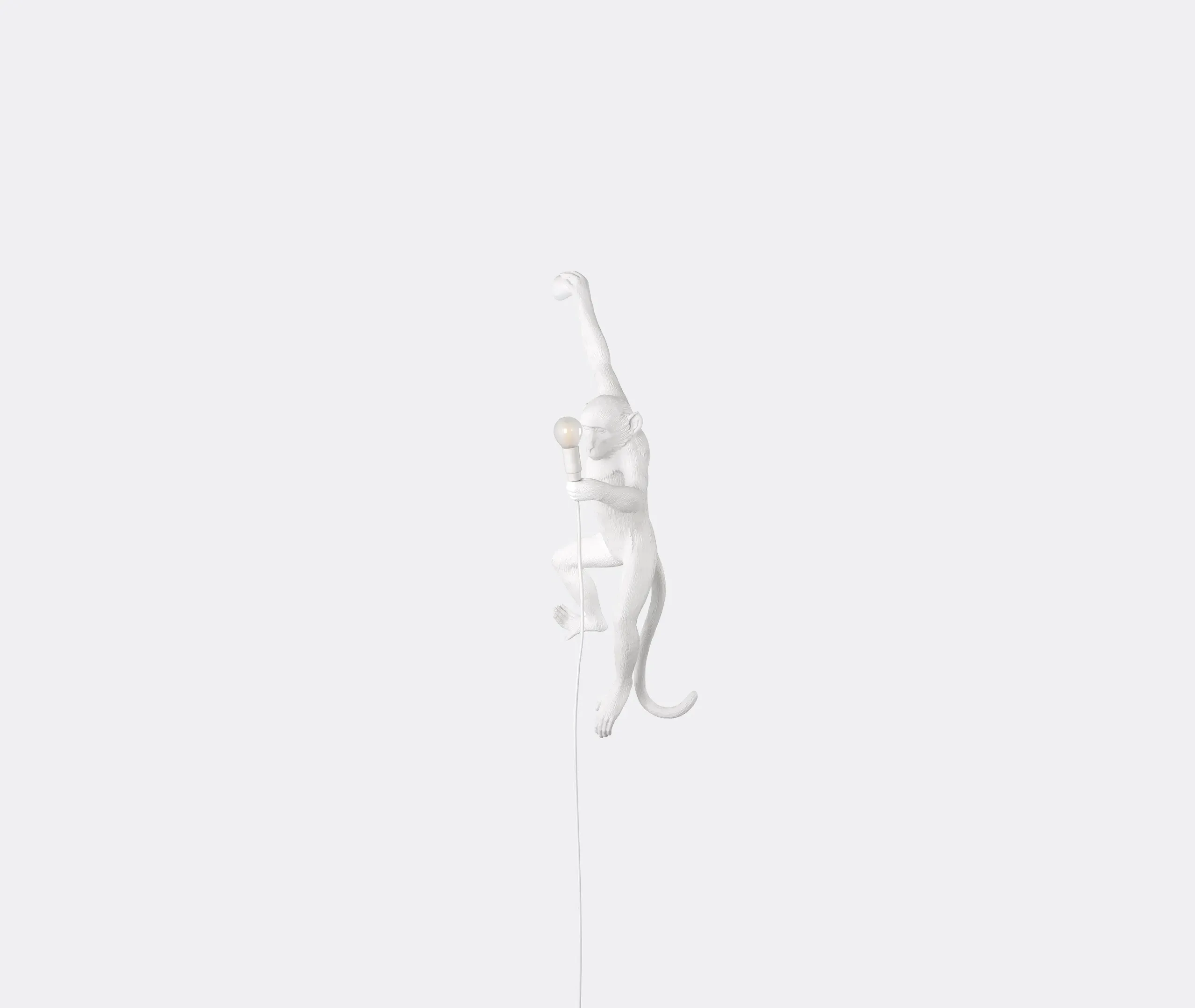 Monkey Hanging Left Lamp - White, Resin product