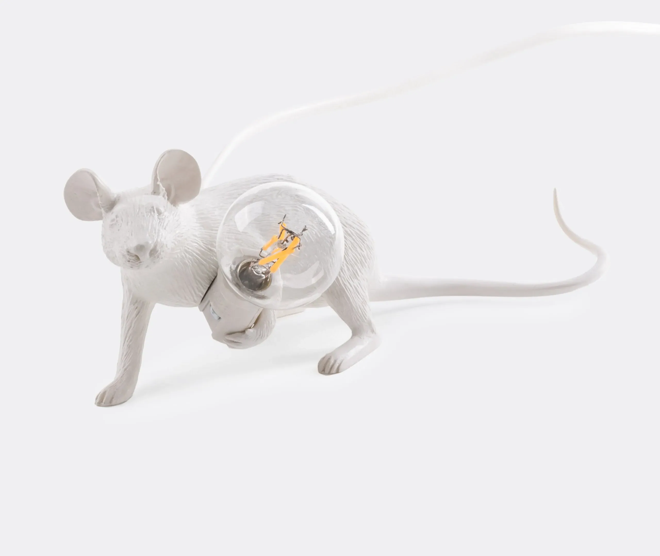 Mouse Lamp Lie Down Table Lamp - White, Resin