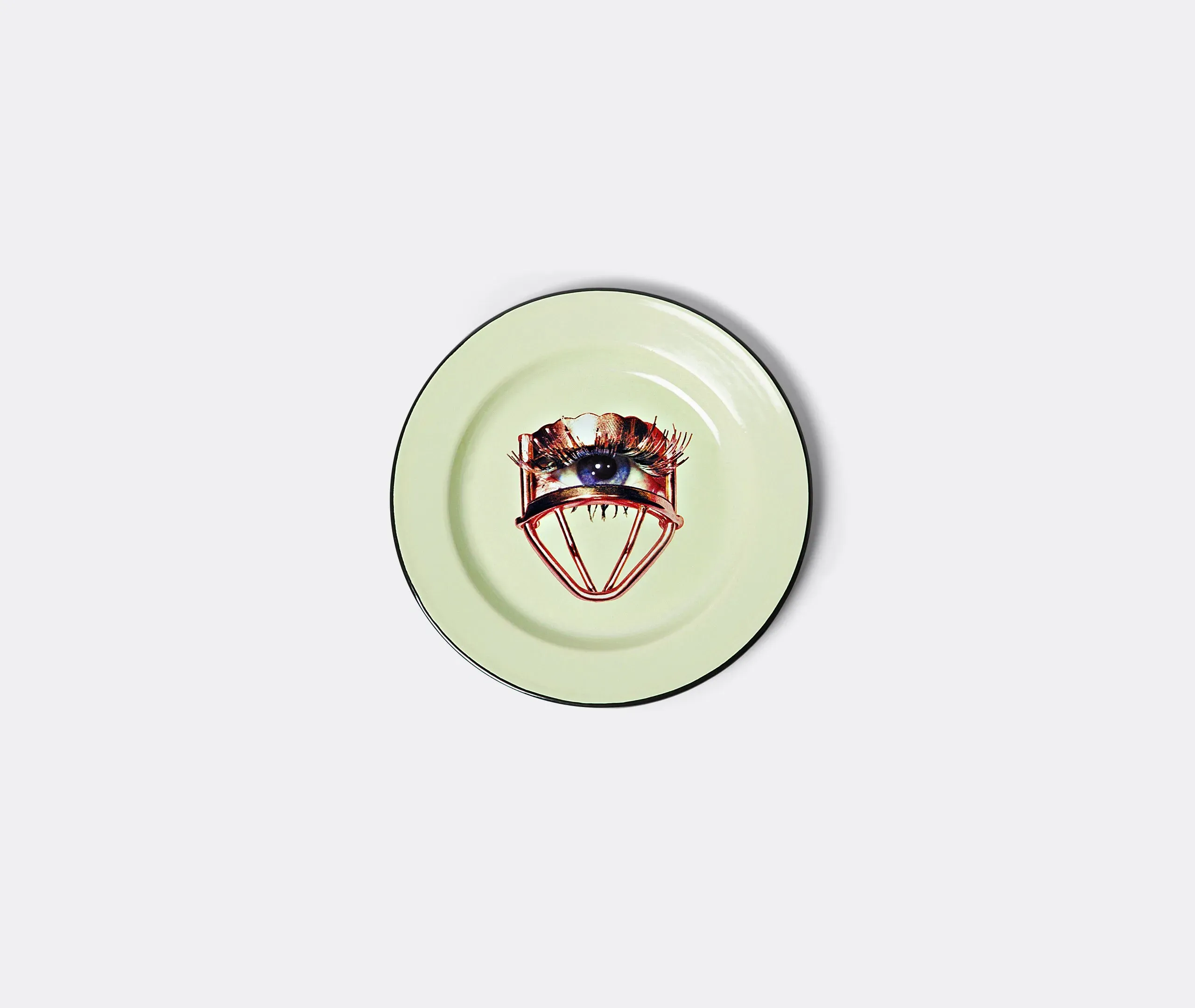 Round Plate with Eye Design - Green, Enamel image