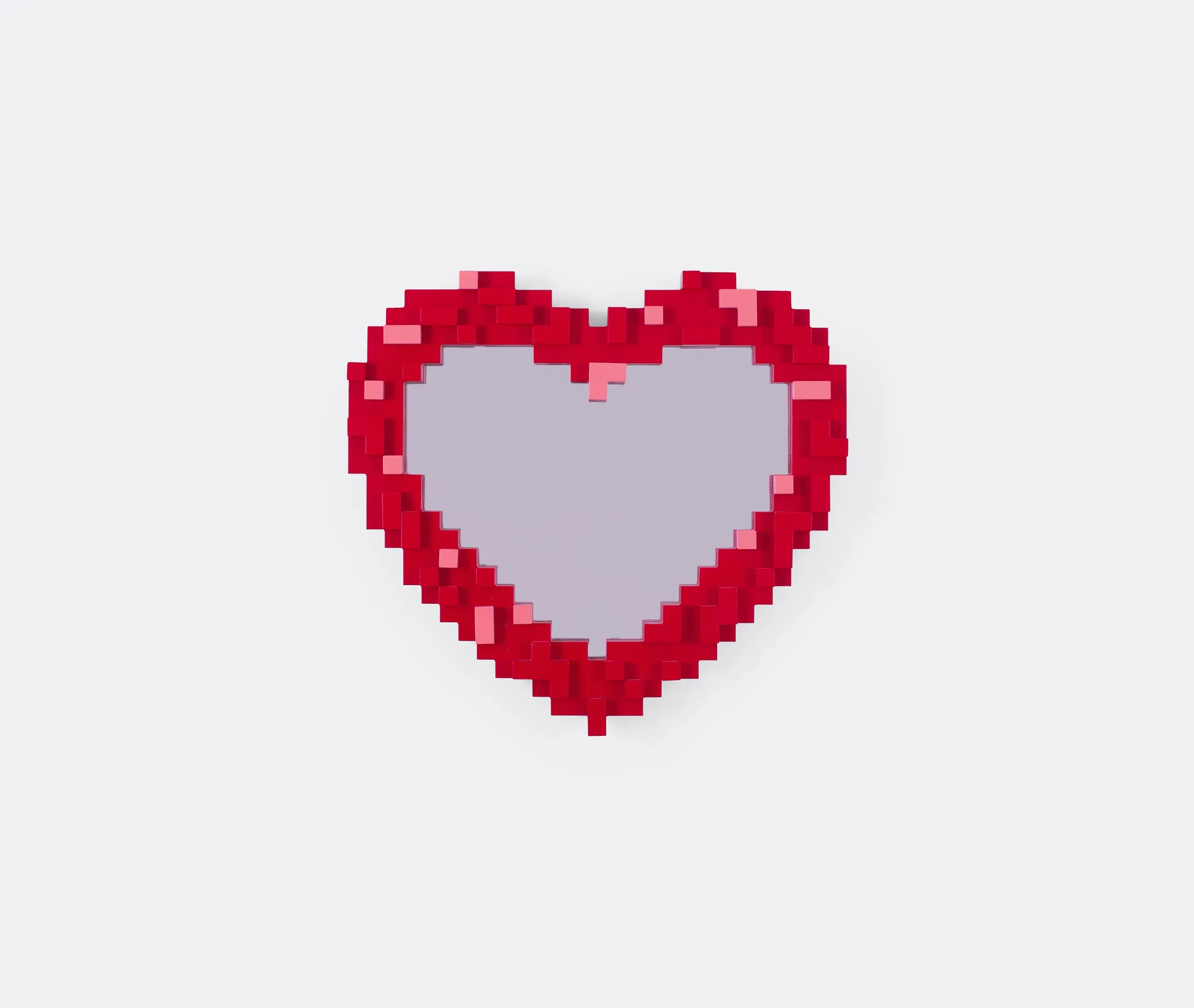 Seletti Pixel Heart Mirror - Clear, Wood product