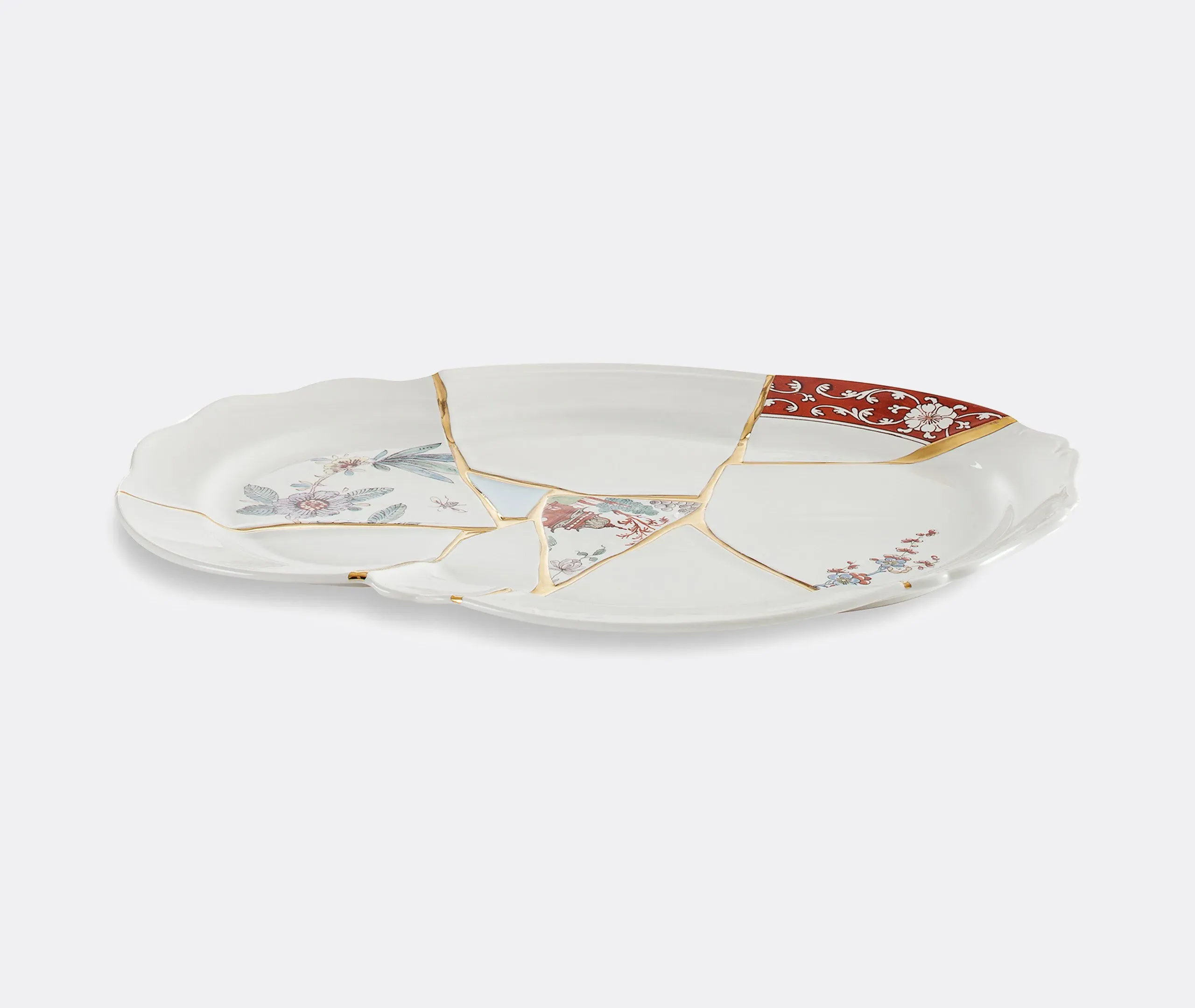 Serving Tray with Gold Detailing - Multicolor