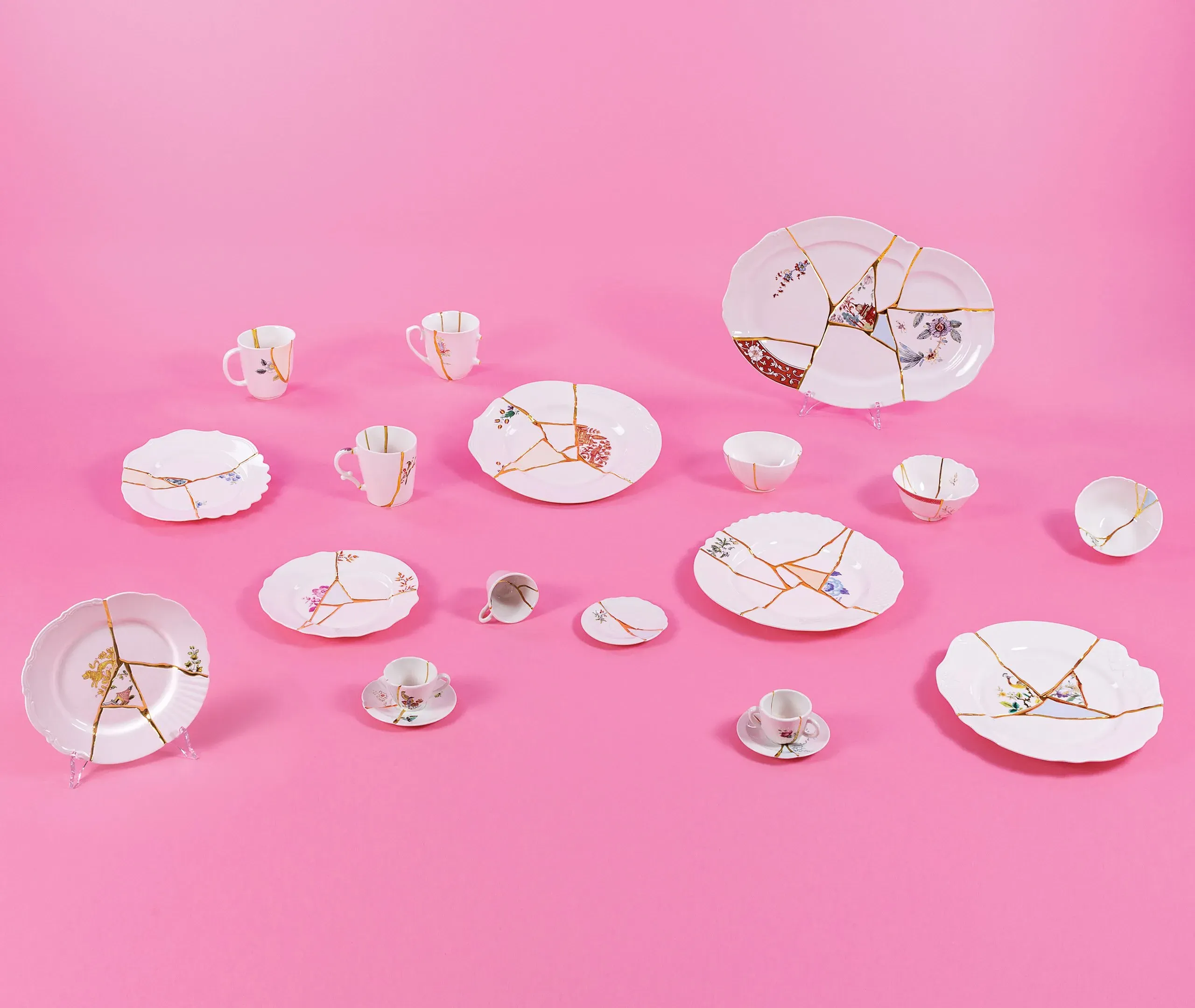 Serving Tray with Gold Detailing - Multicolor