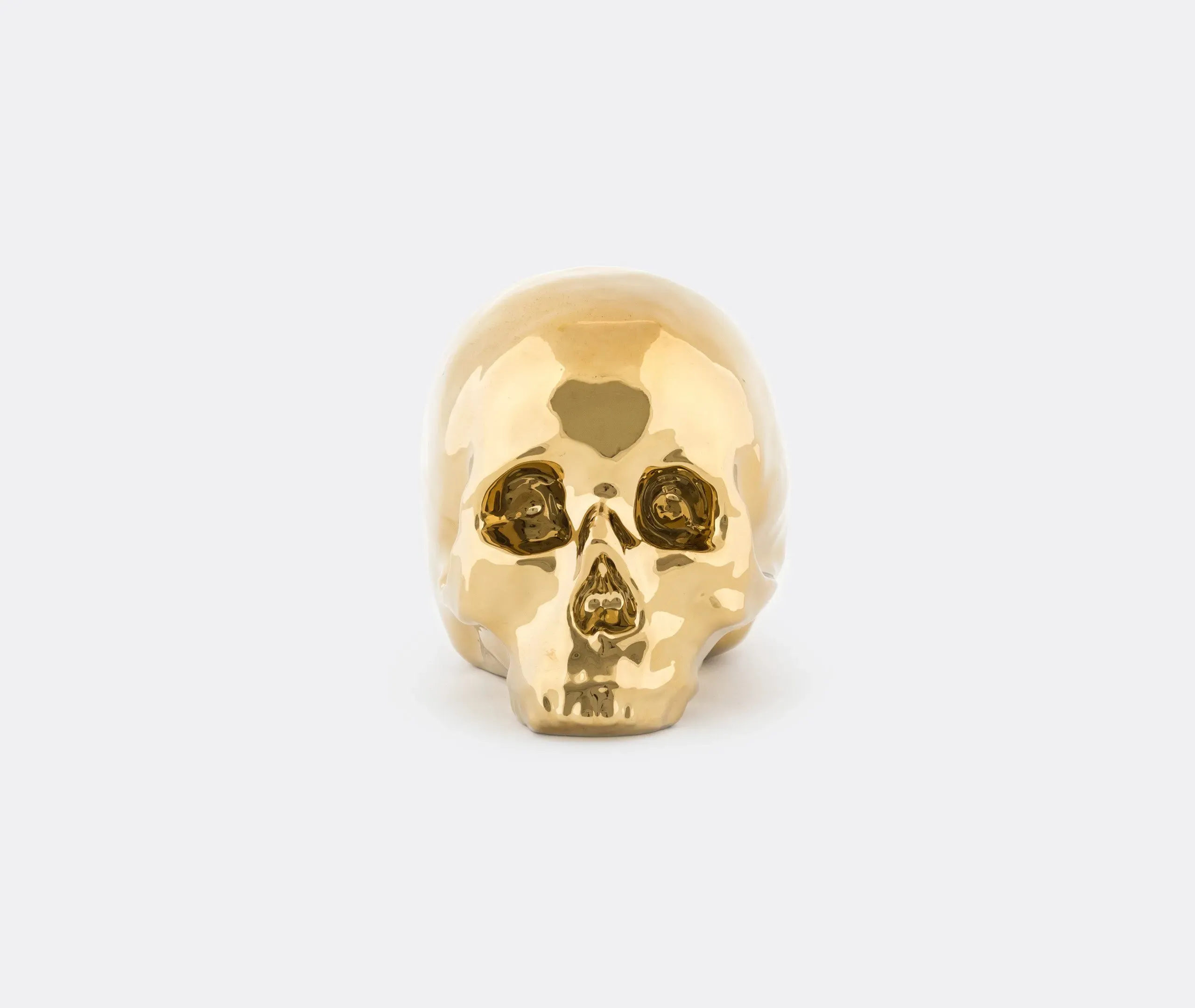 Skull Decorative Object - Gold, Porcelain