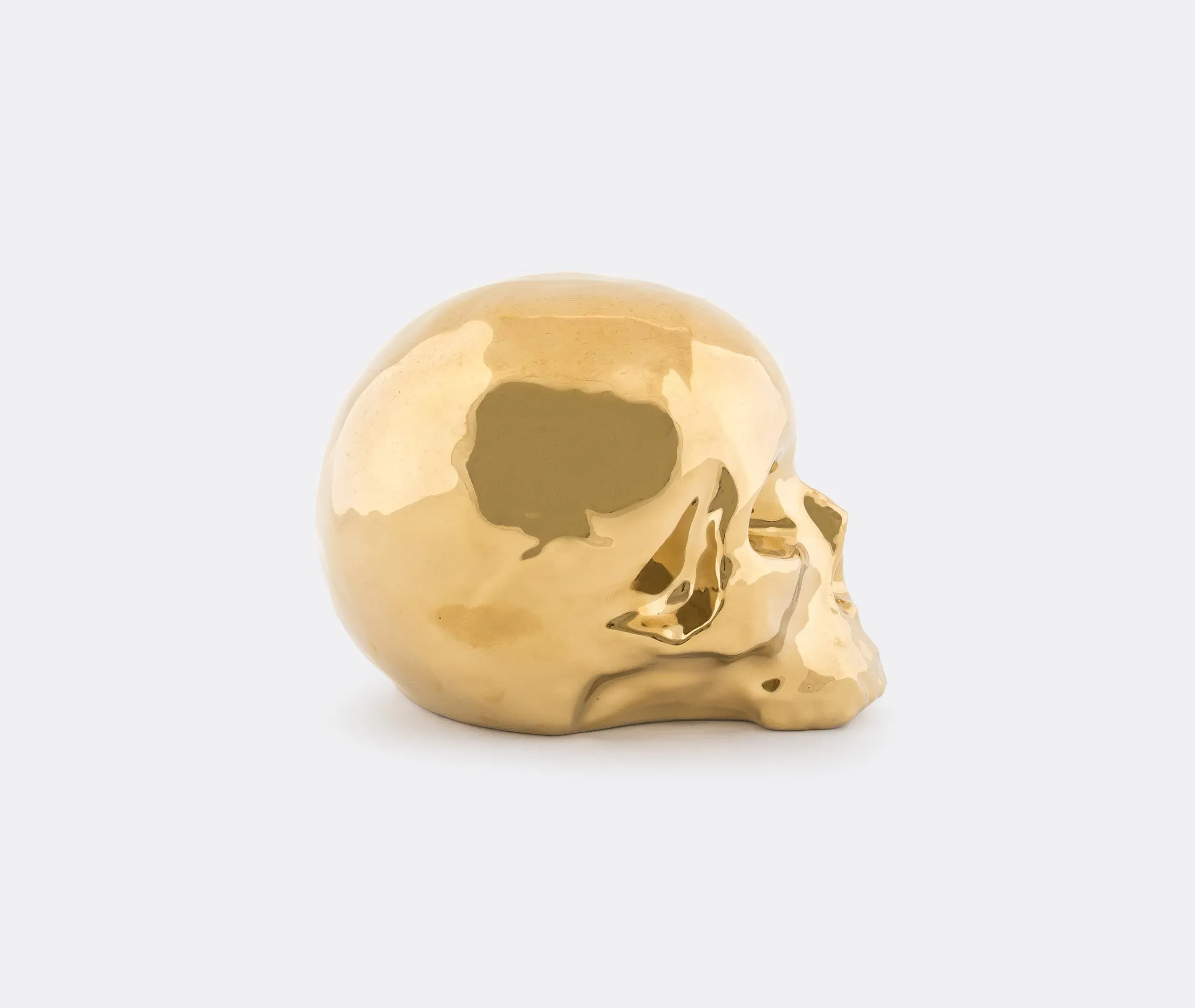 Skull Decorative Object - Gold, Porcelain