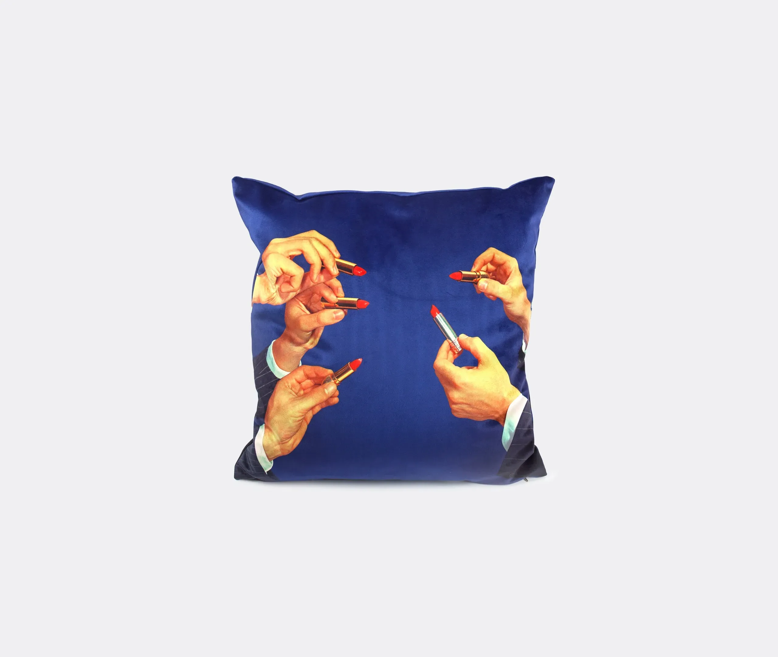 Square Cushion with Print - Blue, Fabric image