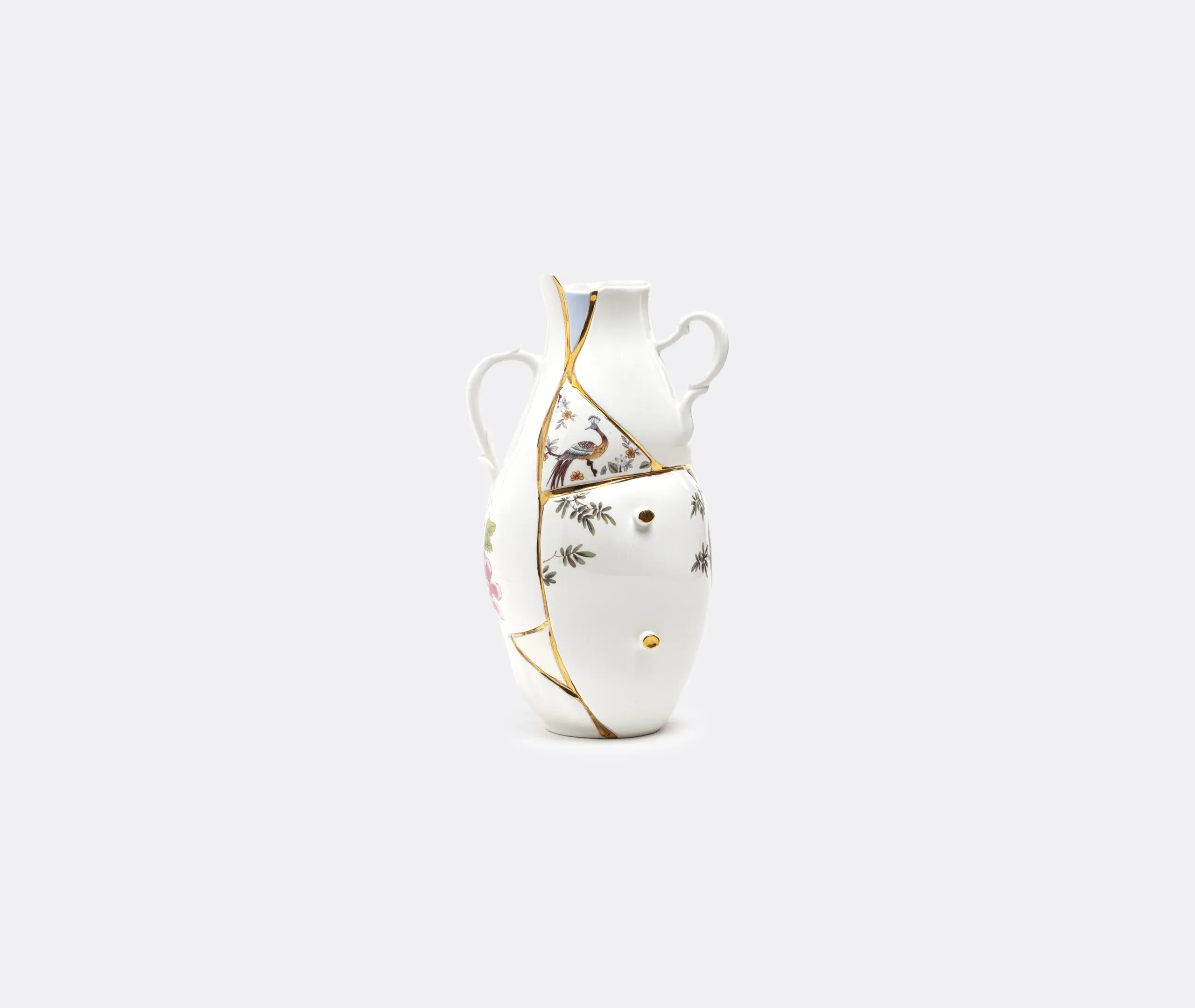 Tall Vase with Gold Accents - Multicolor, Porcelain