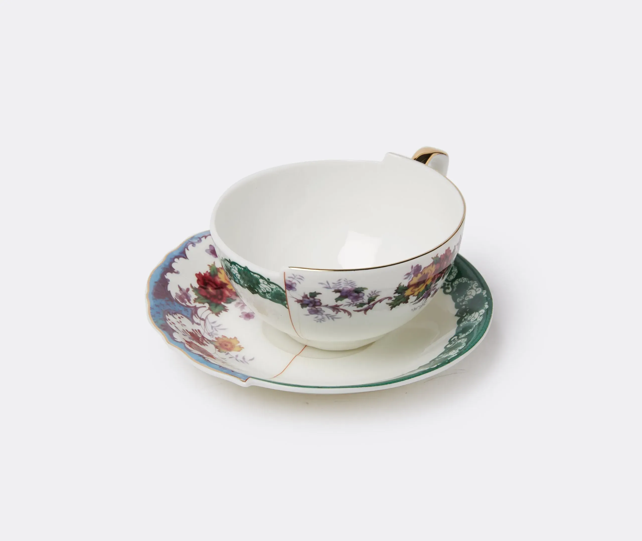 Teacup with Saucer Set - Multicolor, Bone China