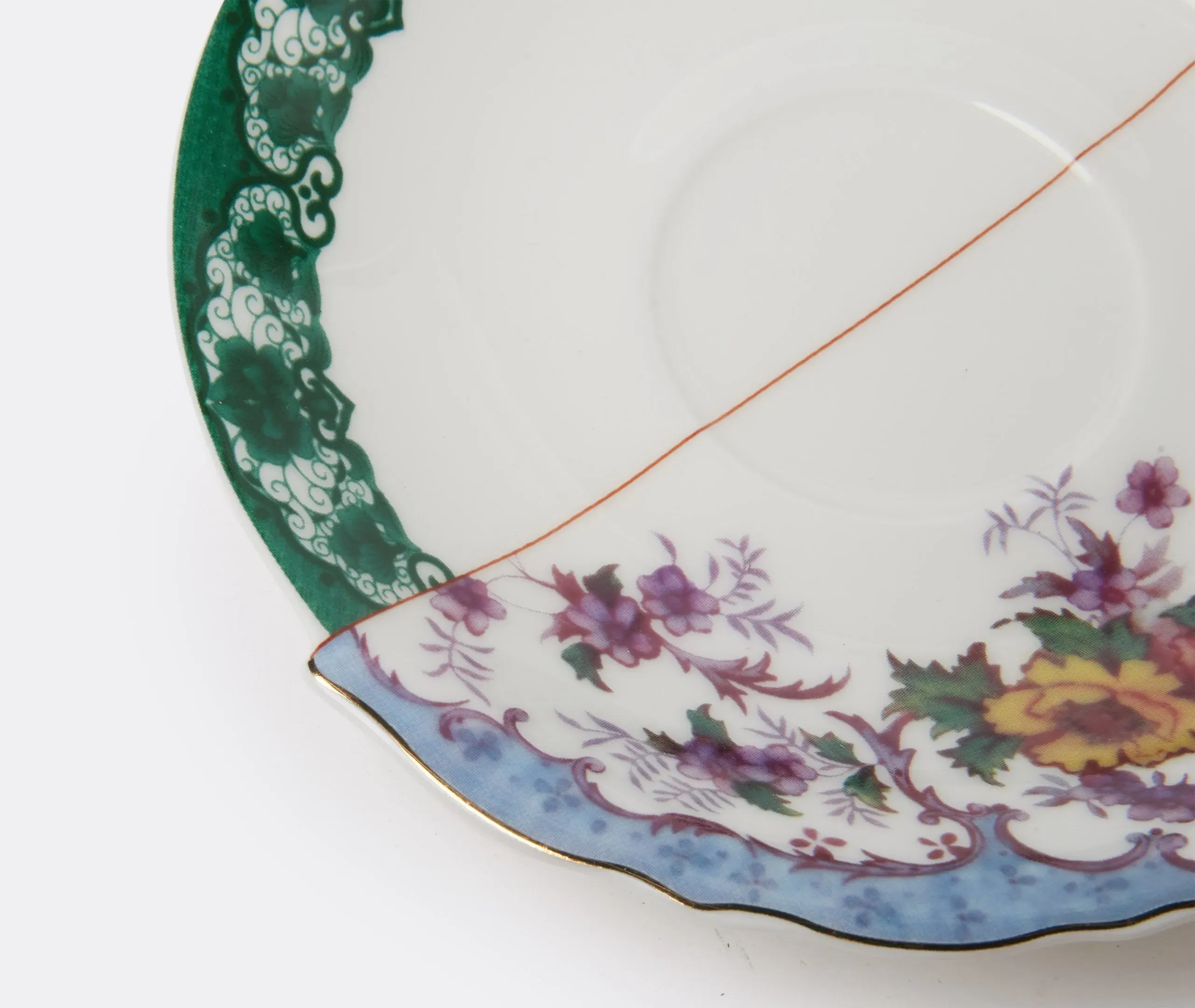 Teacup with Saucer Set - Multicolor, Bone China