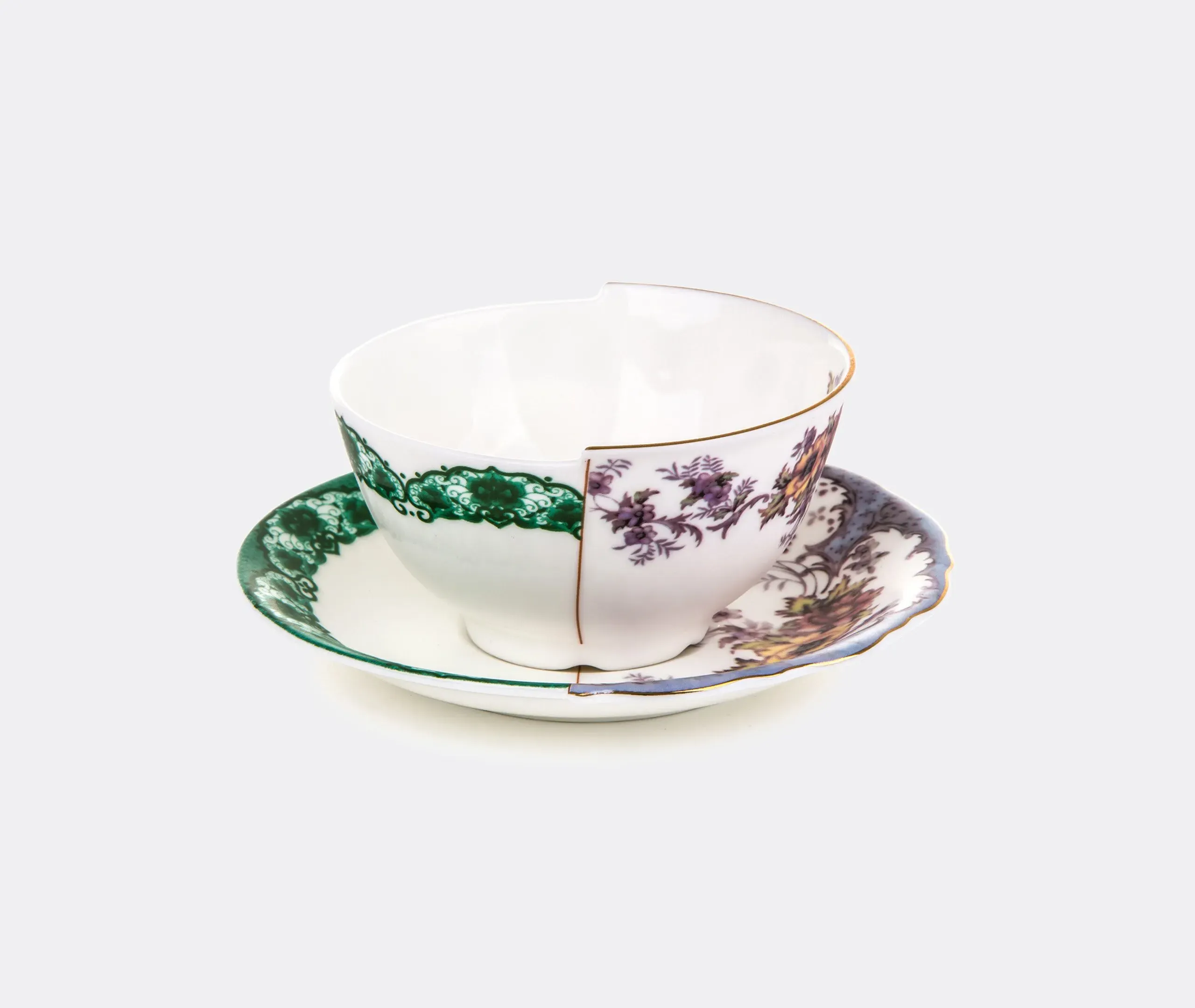 Teacup with Saucer Set - Multicolor, Bone China