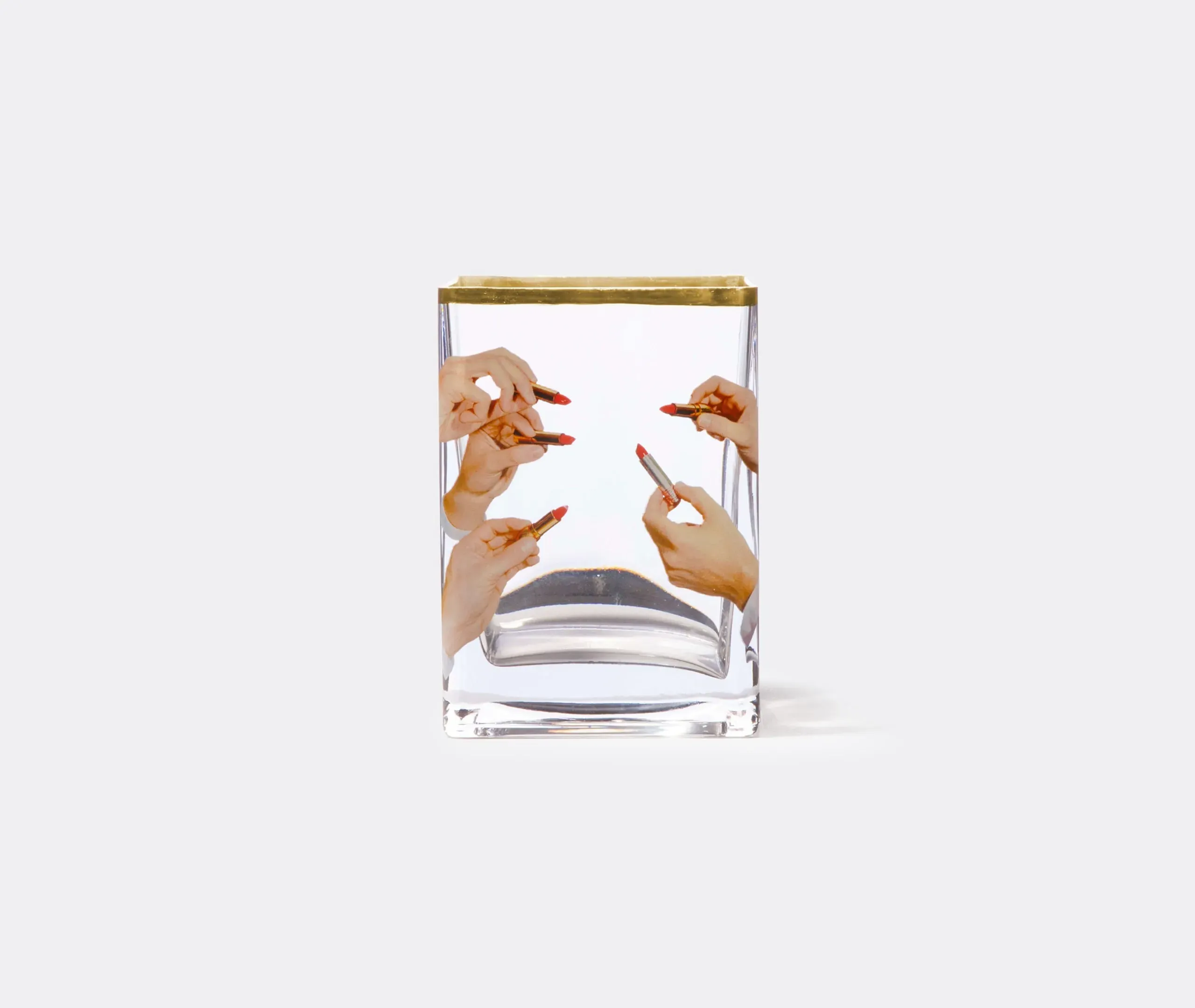 Toiletpaper Lipsticks Small Square Vase - Transparent, Glass product